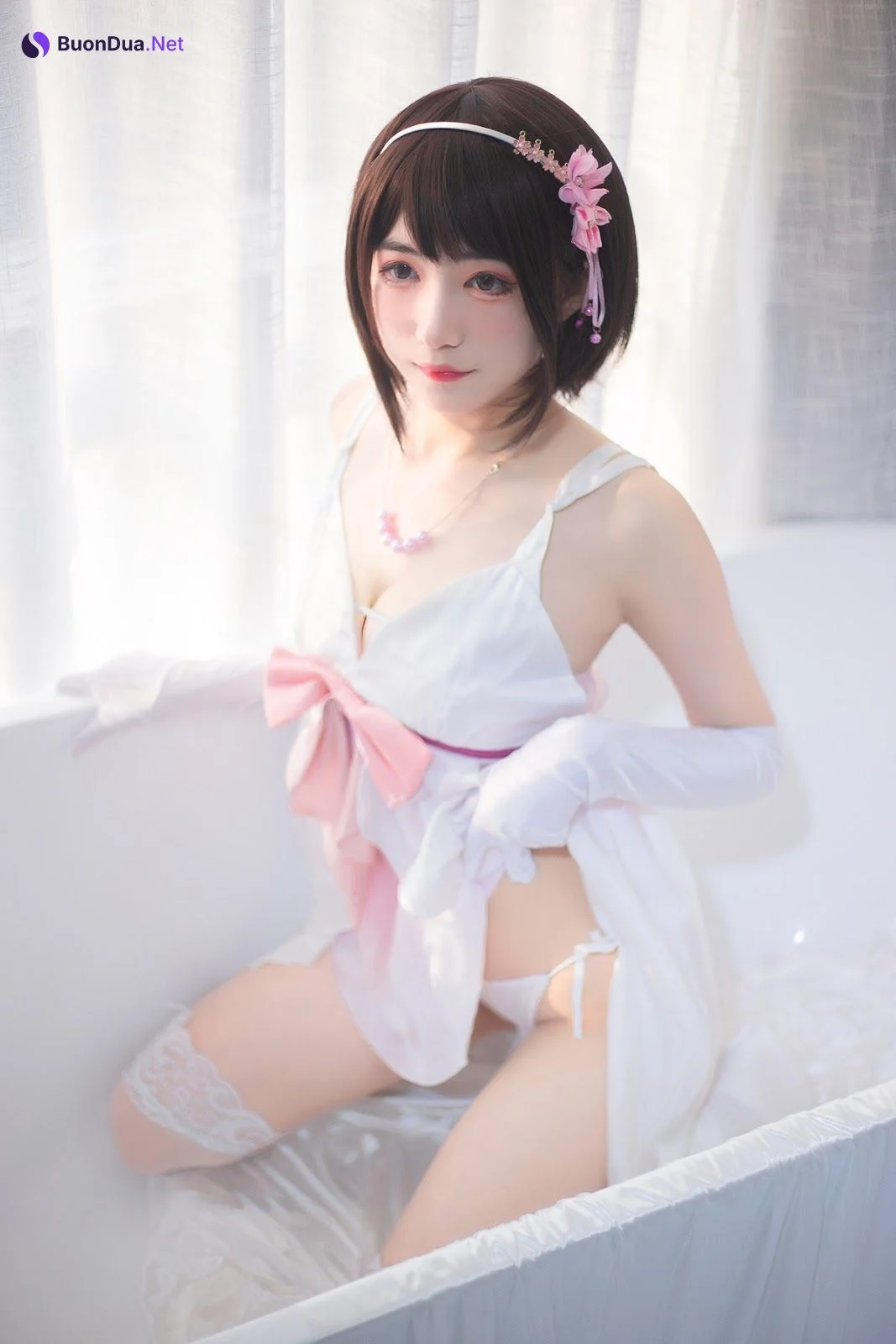 Cosplay 宮本桜 加藤惠浴室 - Photo 5