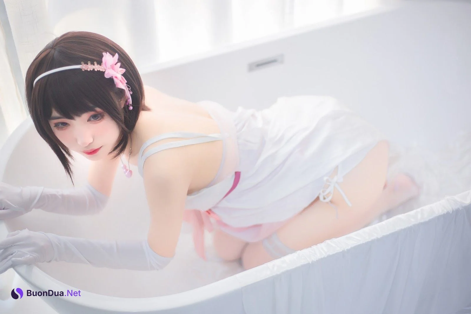 Cosplay 宮本桜 加藤惠浴室 - Photo 7
