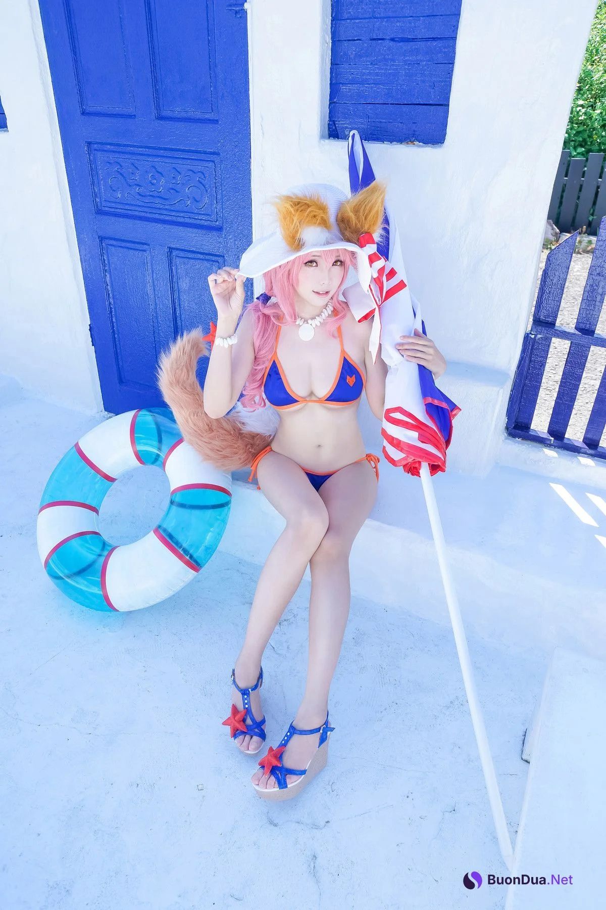 Cosplay ElyEE子 玉藻前泳装 - 사진 14