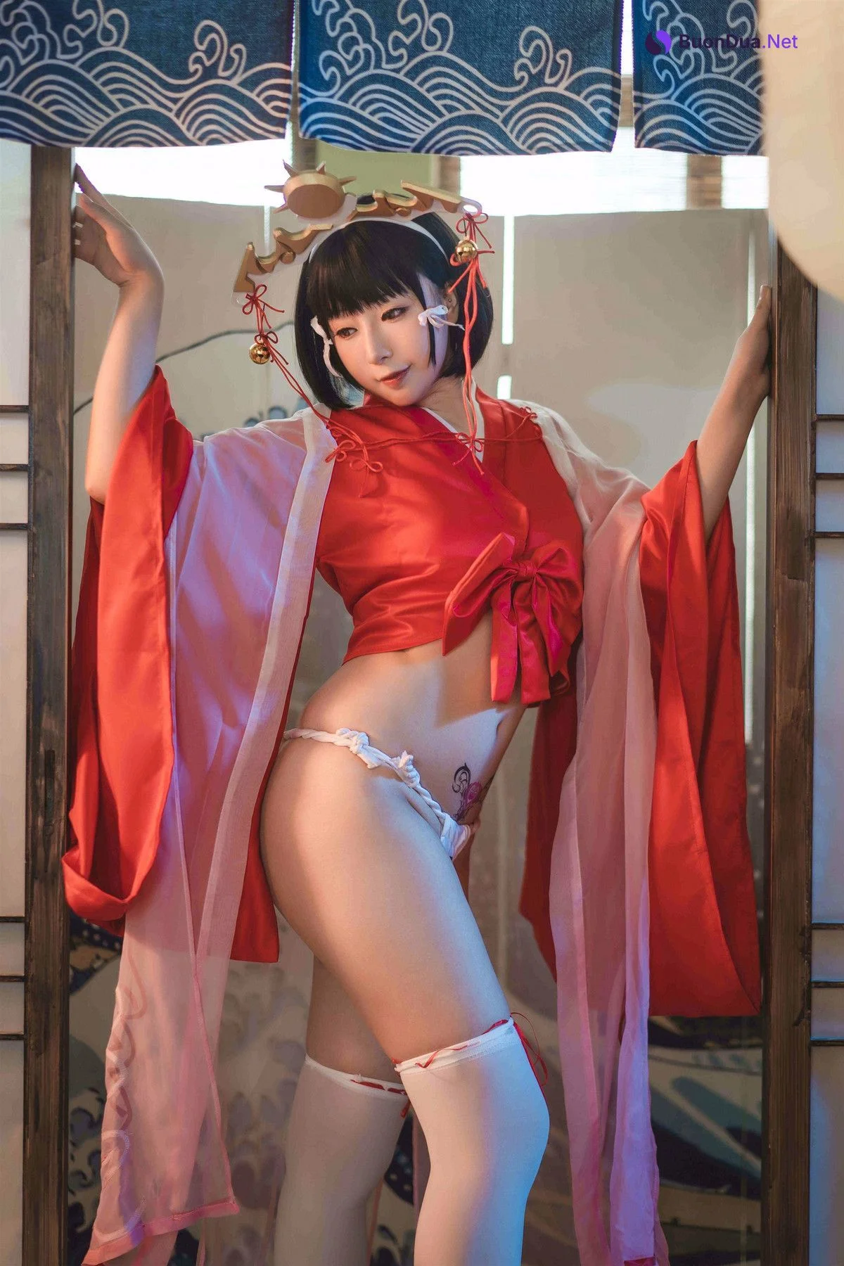 Cosplay 小容仔咕咕咕 黑兽巫女辉夜 - Photo 2