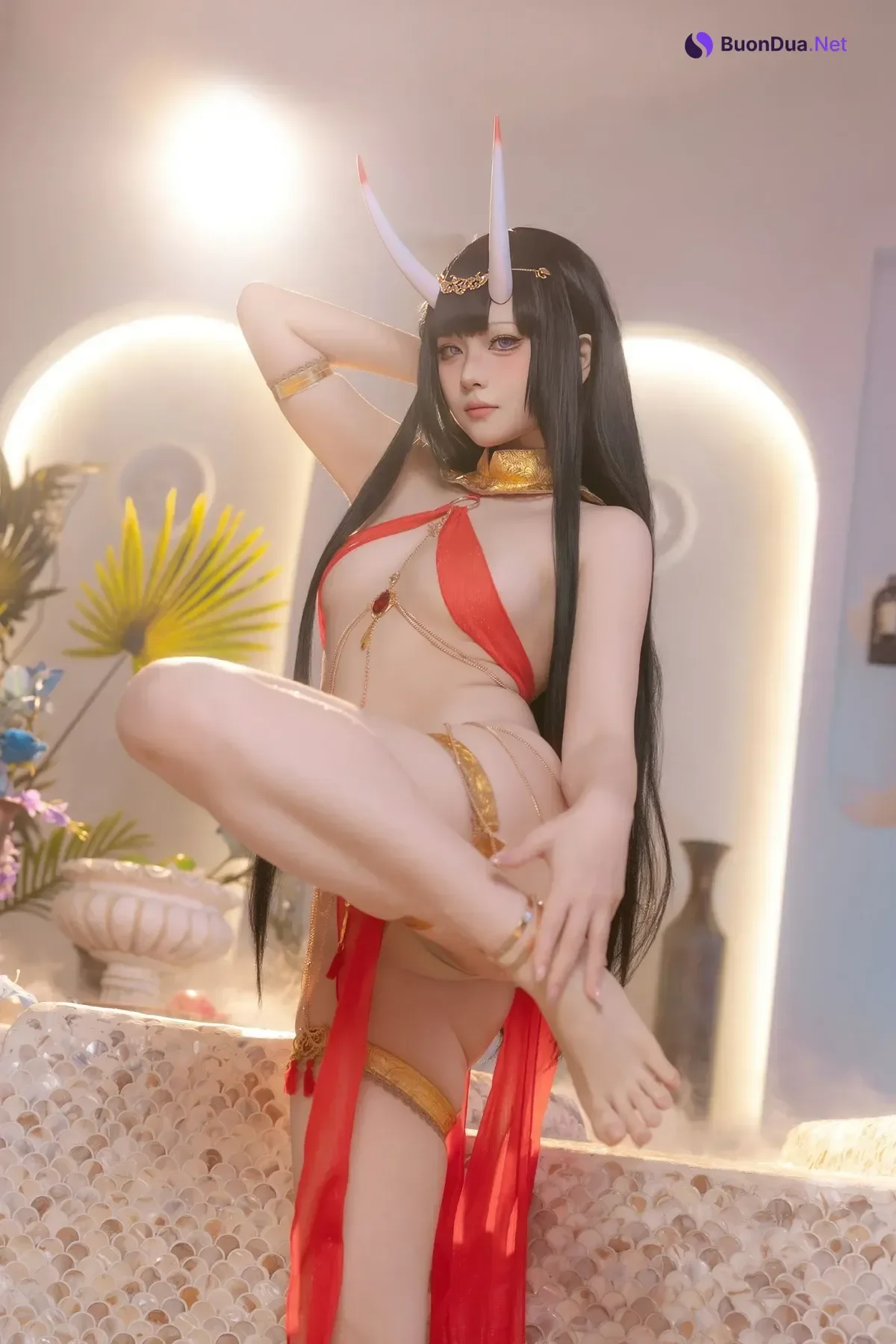 Cosplay 屿鱼 – 碧蓝航线 能代 赤纱浴影 - Photo 17