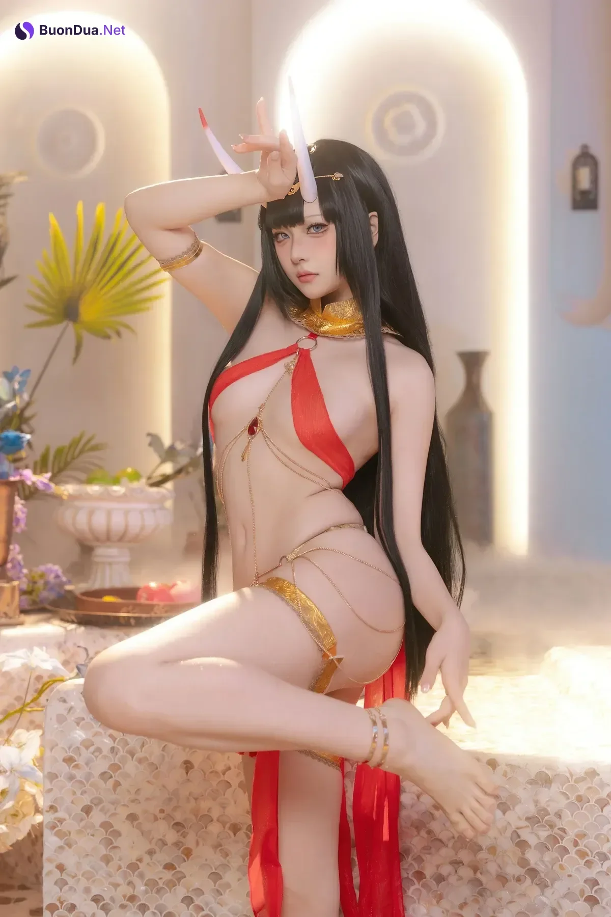 Cosplay 屿鱼 – 碧蓝航线 能代 赤纱浴影 - Photo 3