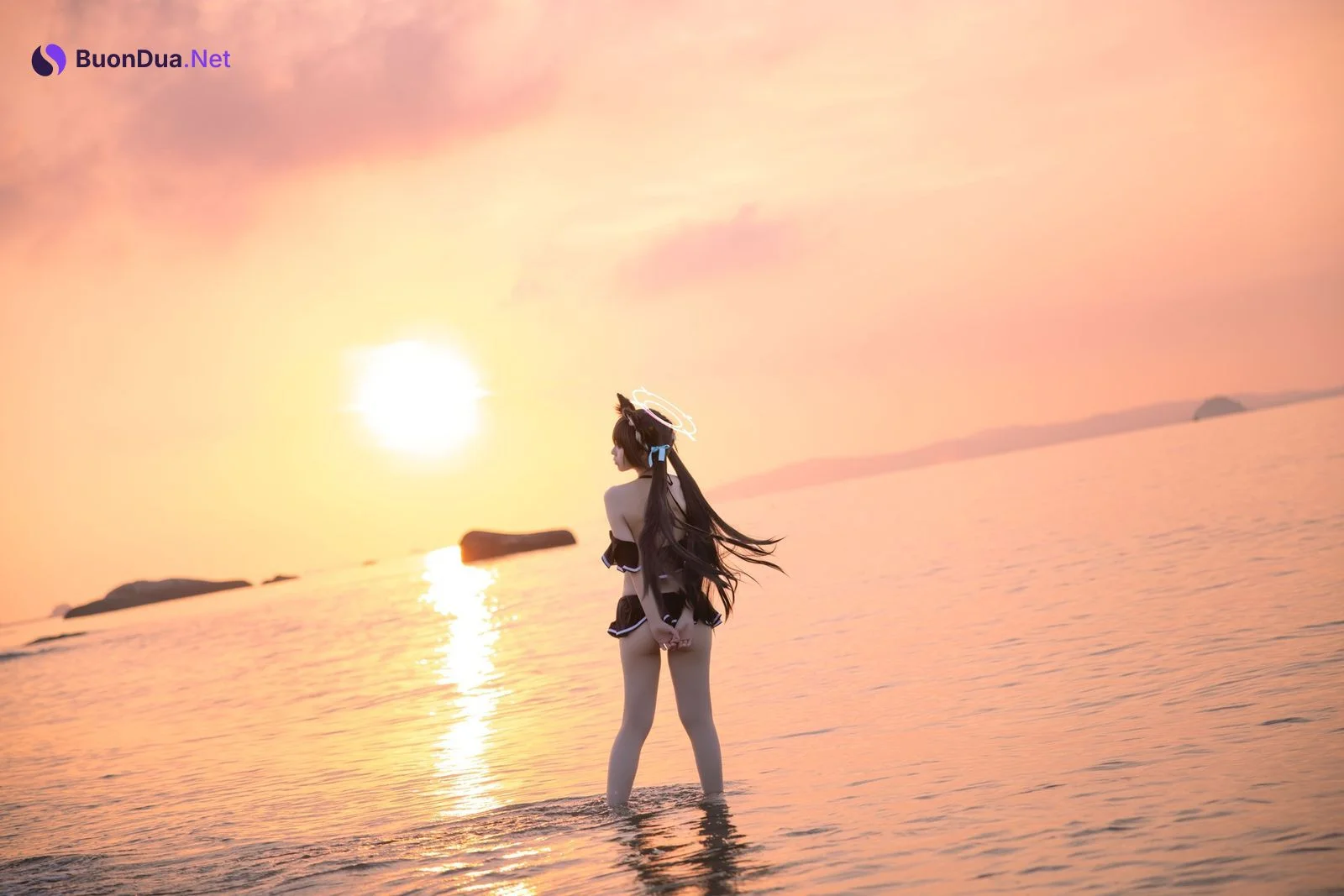 Cosplay G44不会受伤 碧蓝档案 黑見芹香 海边泳装 - Photo 10