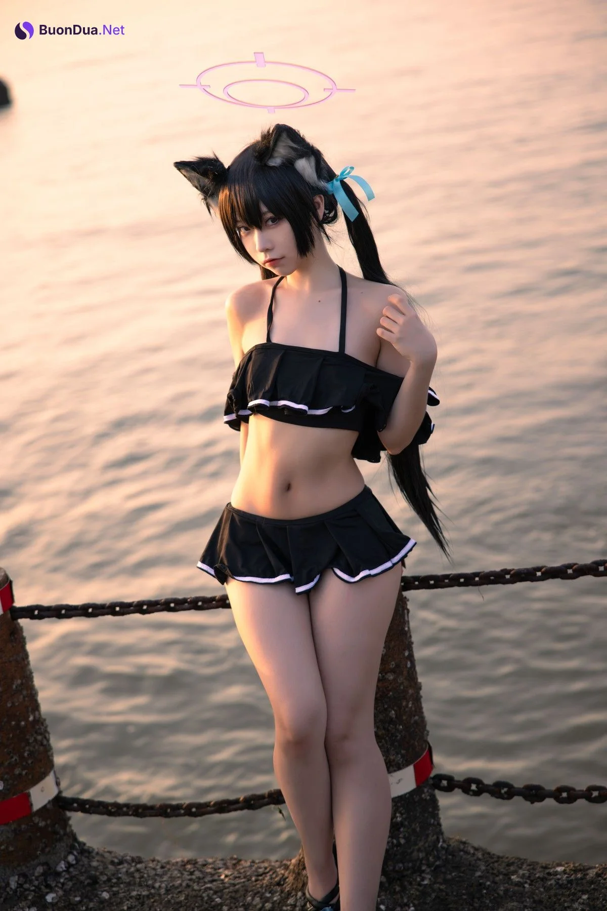 Cosplay G44不会受伤 碧蓝档案 黑見芹香 海边泳装 - Photo 14
