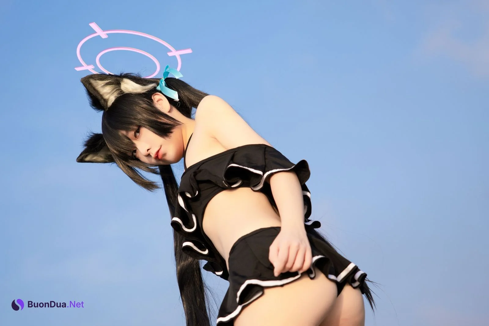 Cosplay G44不会受伤 碧蓝档案 黑見芹香 海边泳装 - Photo 16