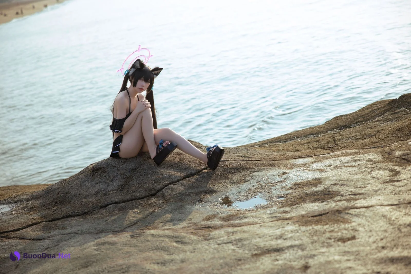 Cosplay G44不会受伤 碧蓝档案 黑見芹香 海边泳装 - Photo 19