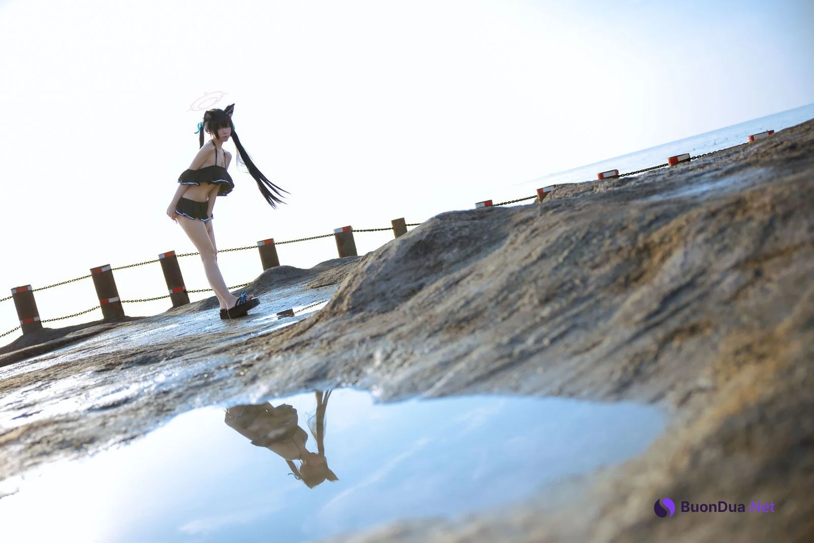 Cosplay G44不会受伤 碧蓝档案 黑見芹香 海边泳装 - Photo 20