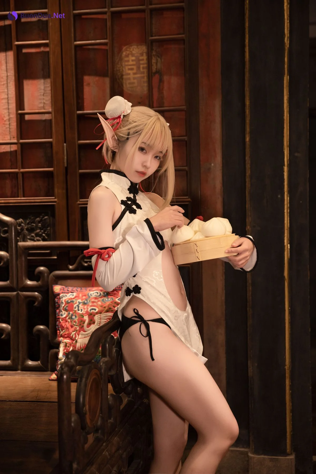 Cosplay G44不会受伤 水兰儿白旗袍 - Photo 4