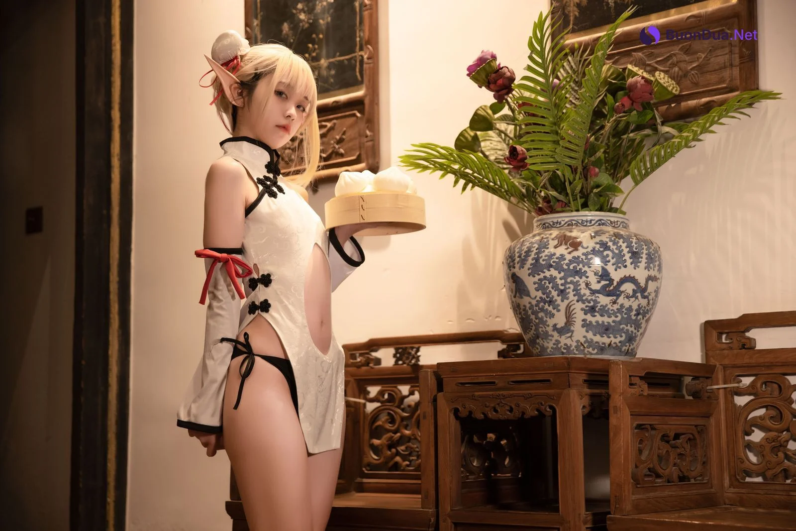 Cosplay G44不会受伤 水兰儿白旗袍 - Photo 8