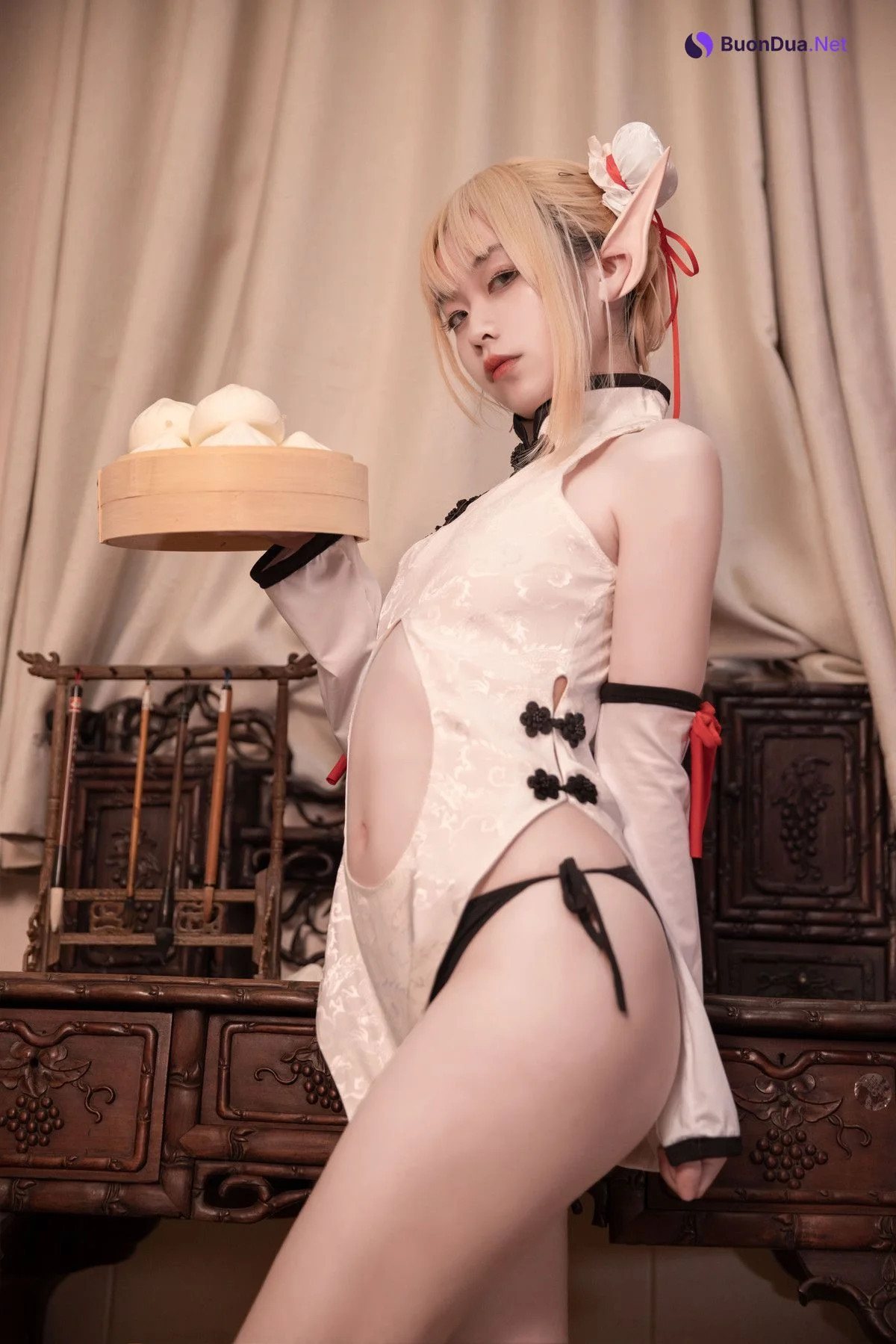 Cosplay G44不会受伤 水兰儿白旗袍 - Photo 9