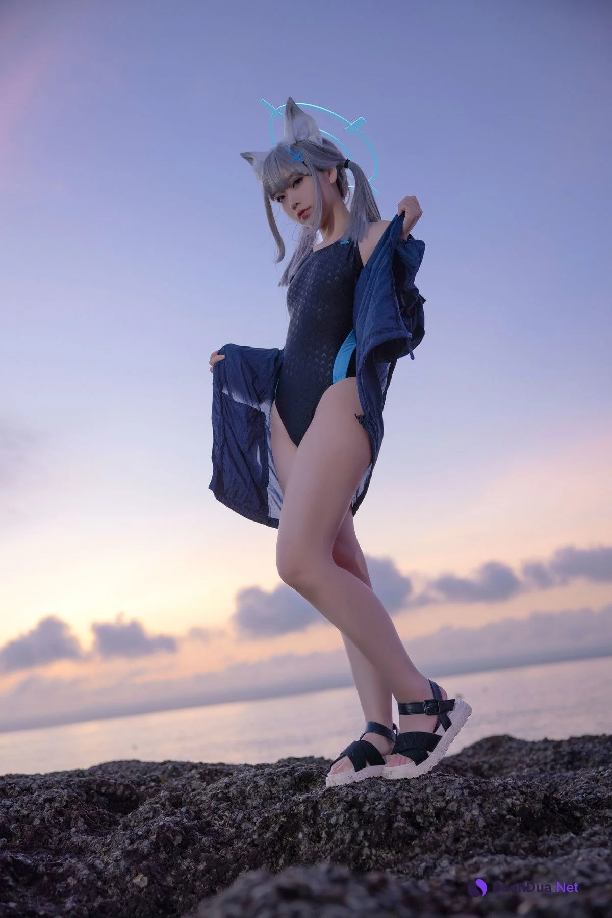 Cosplay G44不会受伤 碧蓝档案 砂狼白子泳装 - Photo 12