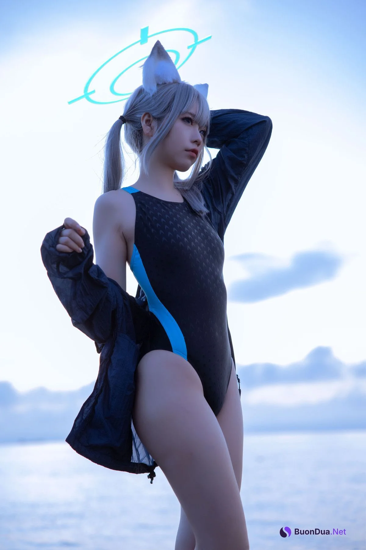 Cosplay G44不会受伤 碧蓝档案 砂狼白子泳装 - Photo 13
