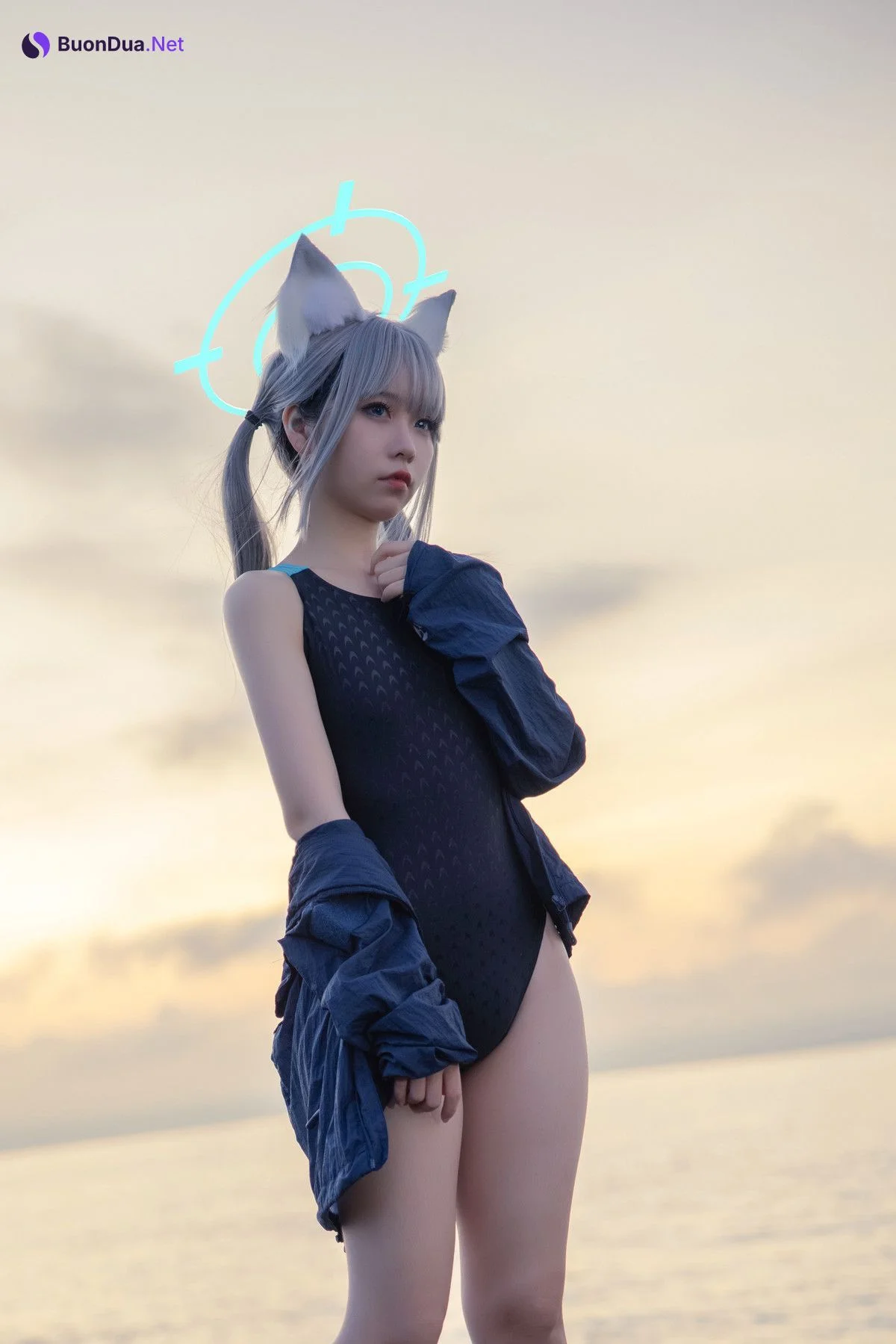Cosplay G44不会受伤 碧蓝档案 砂狼白子泳装 - Photo 14
