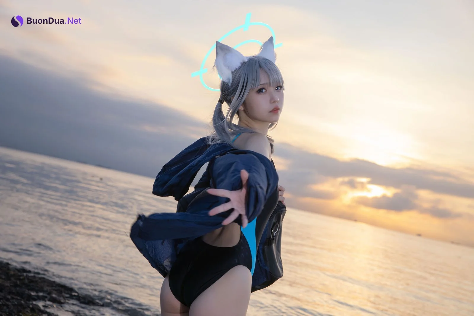 Cosplay G44不会受伤 碧蓝档案 砂狼白子泳装 - Photo 20