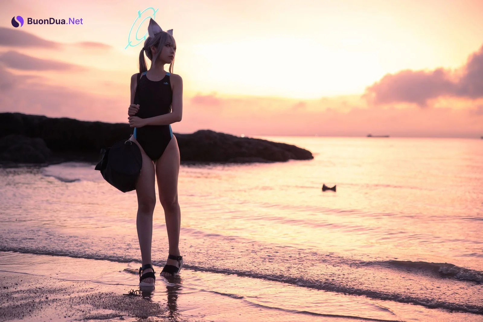Cosplay G44不会受伤 碧蓝档案 砂狼白子泳装 - Photo 7