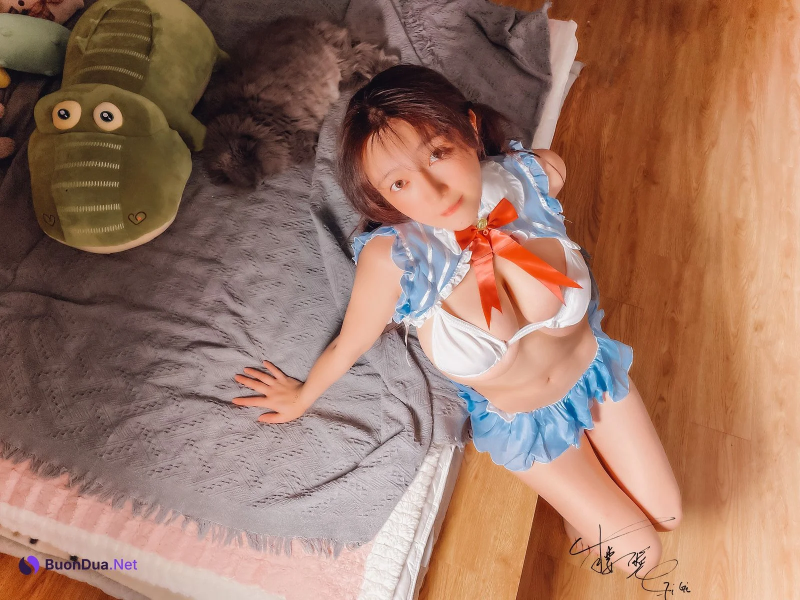 Cosplay 樱晚gigi 蓝色比基尼 - Photo 11