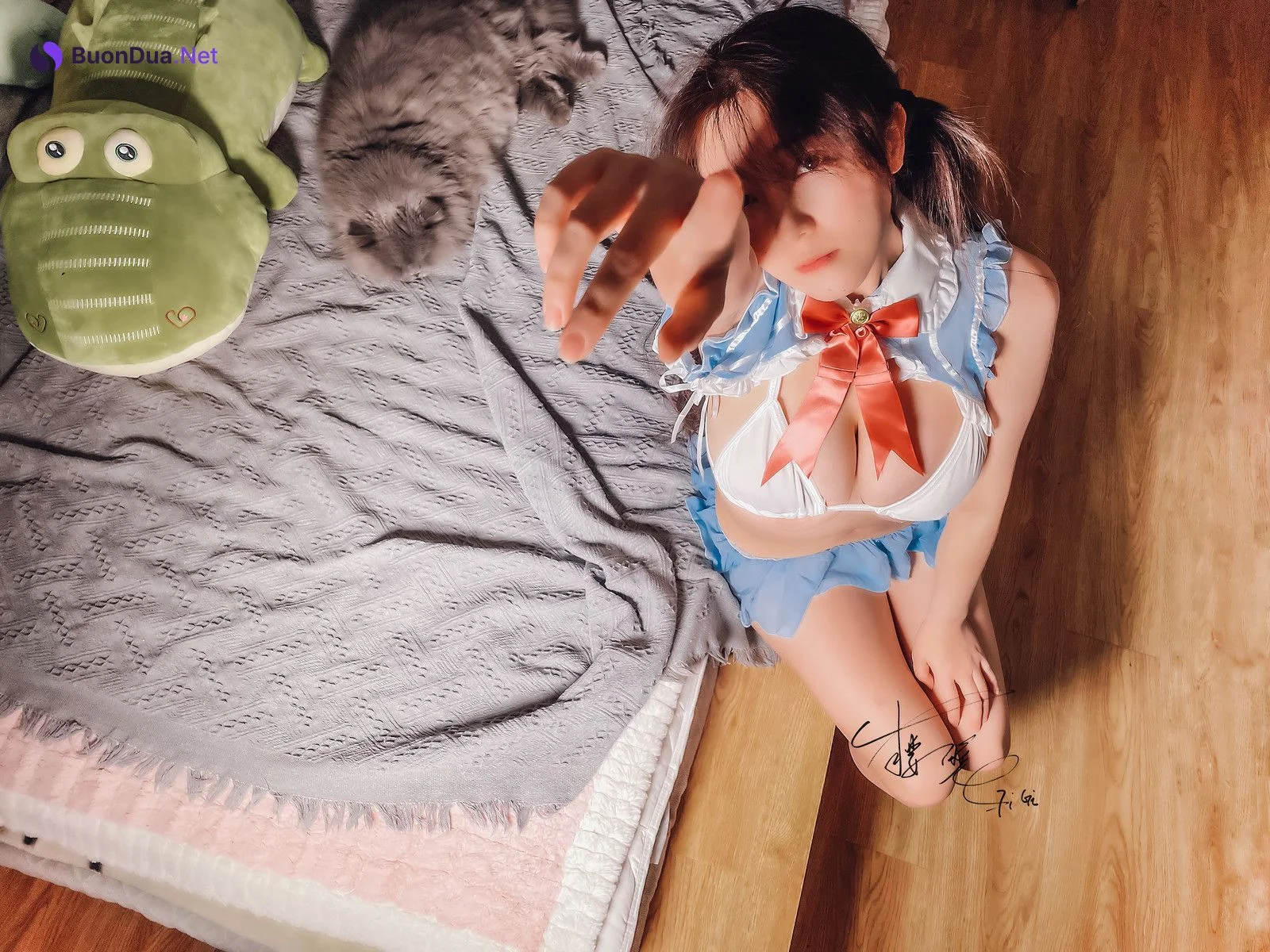 Cosplay 樱晚gigi 蓝色比基尼 - Photo 13