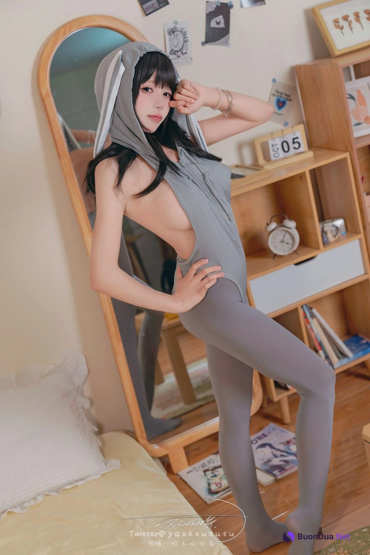 Cosplay 黏黏团子兔 小灰兔 Gray Rabbit - Photo 3