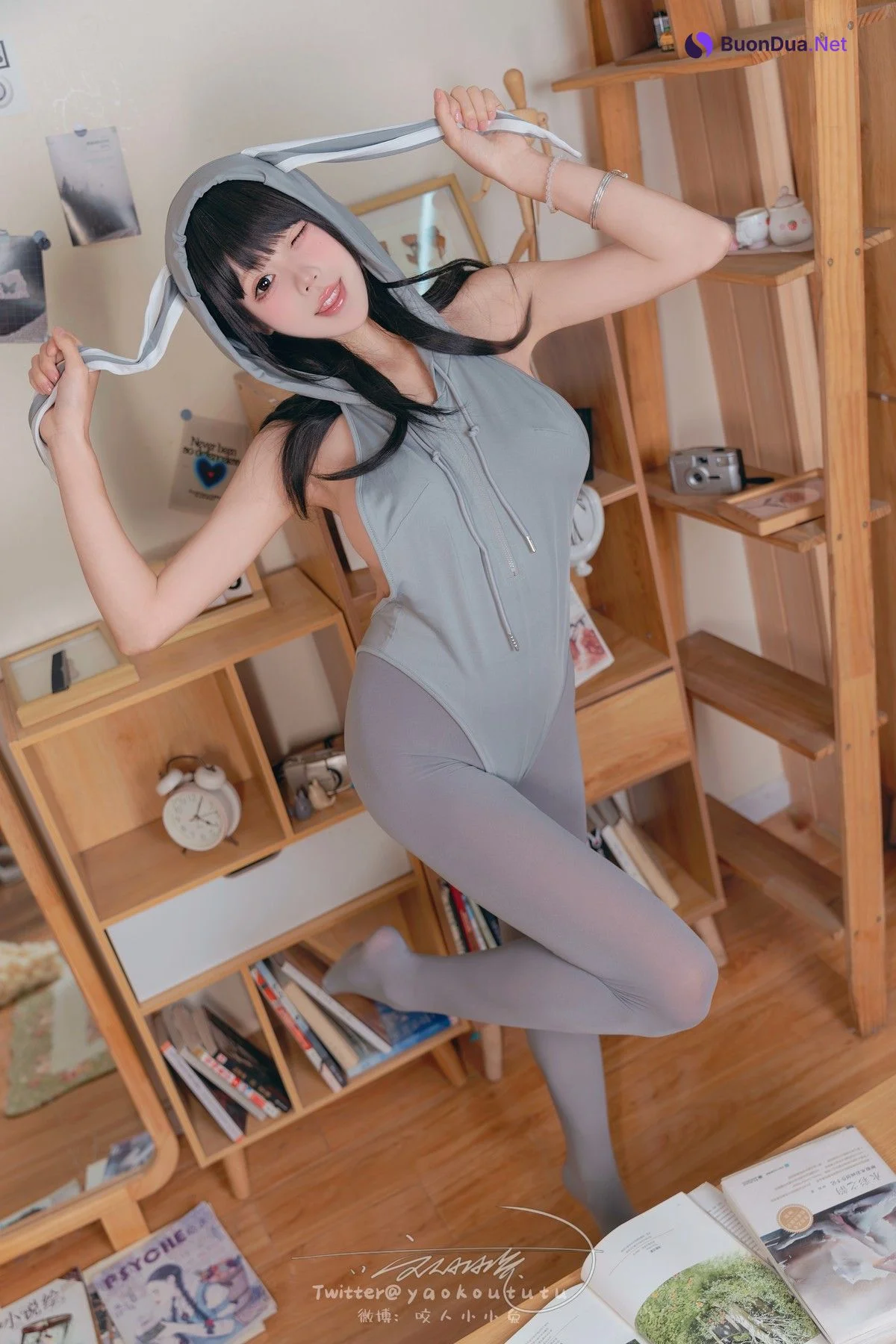 Cosplay 黏黏团子兔 小灰兔 Gray Rabbit - Photo 6