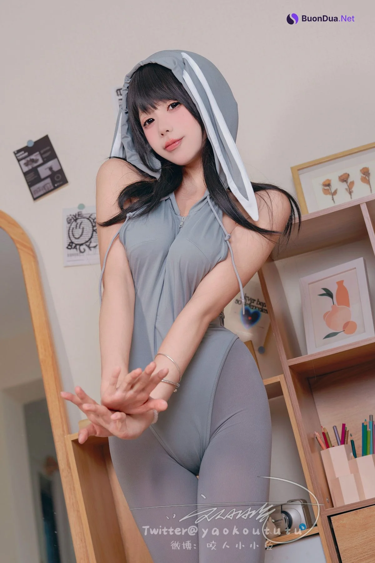Cosplay 黏黏团子兔 小灰兔 Gray Rabbit - Photo 8