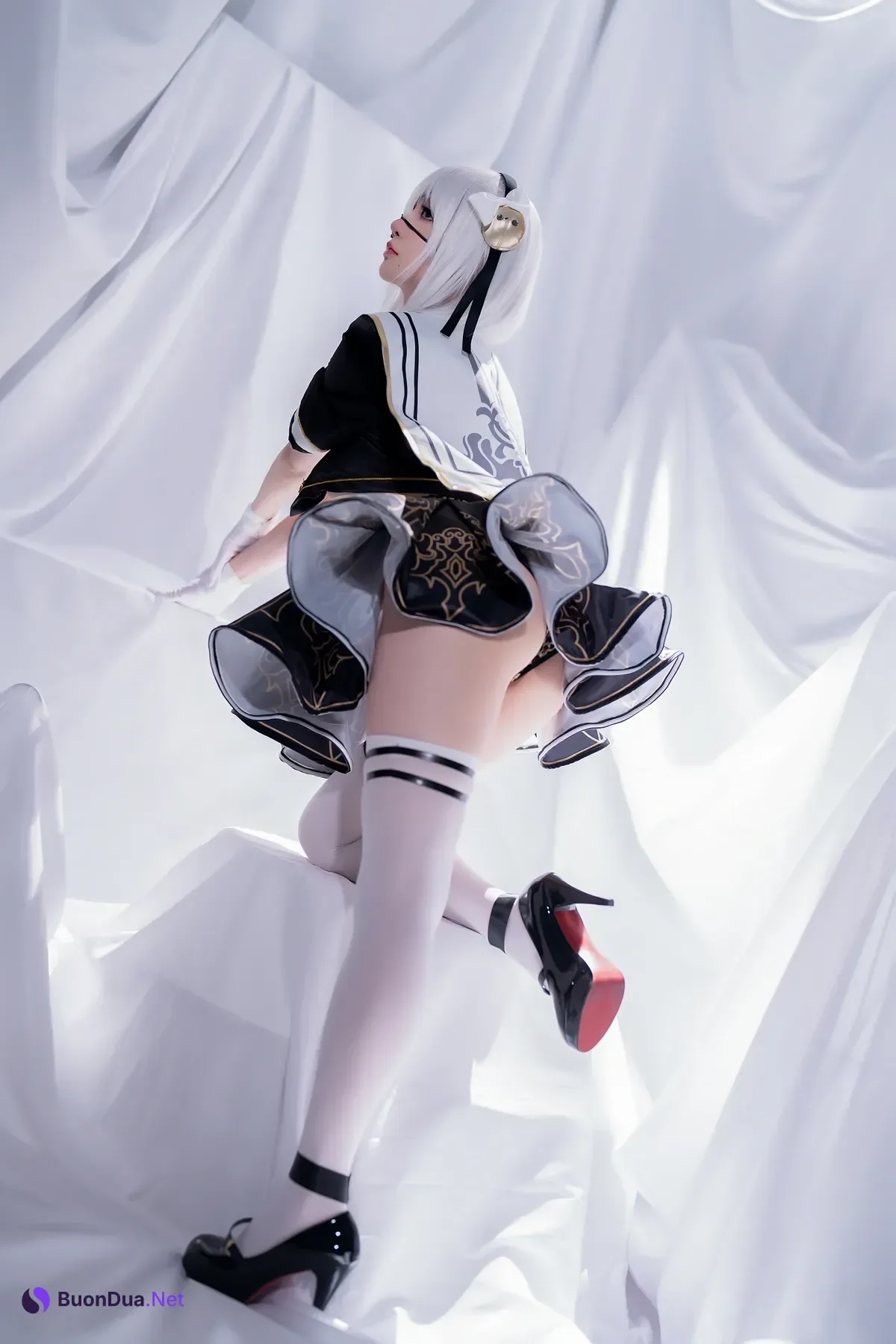 Cosplay 星之迟迟Hoshilily – 尼尔同人 2B学姐服 - Photo 11