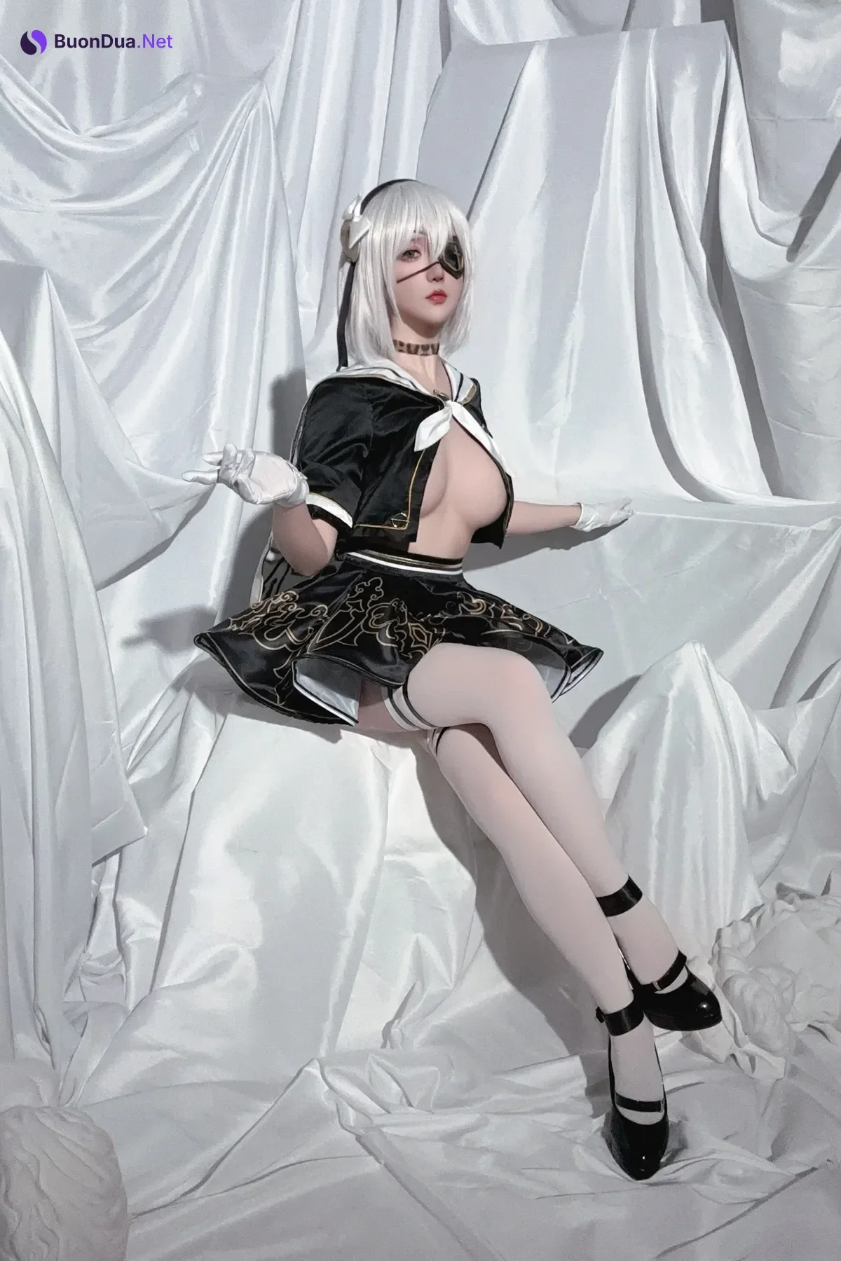 Cosplay 星之迟迟Hoshilily – 尼尔同人 2B学姐服 - Photo 15