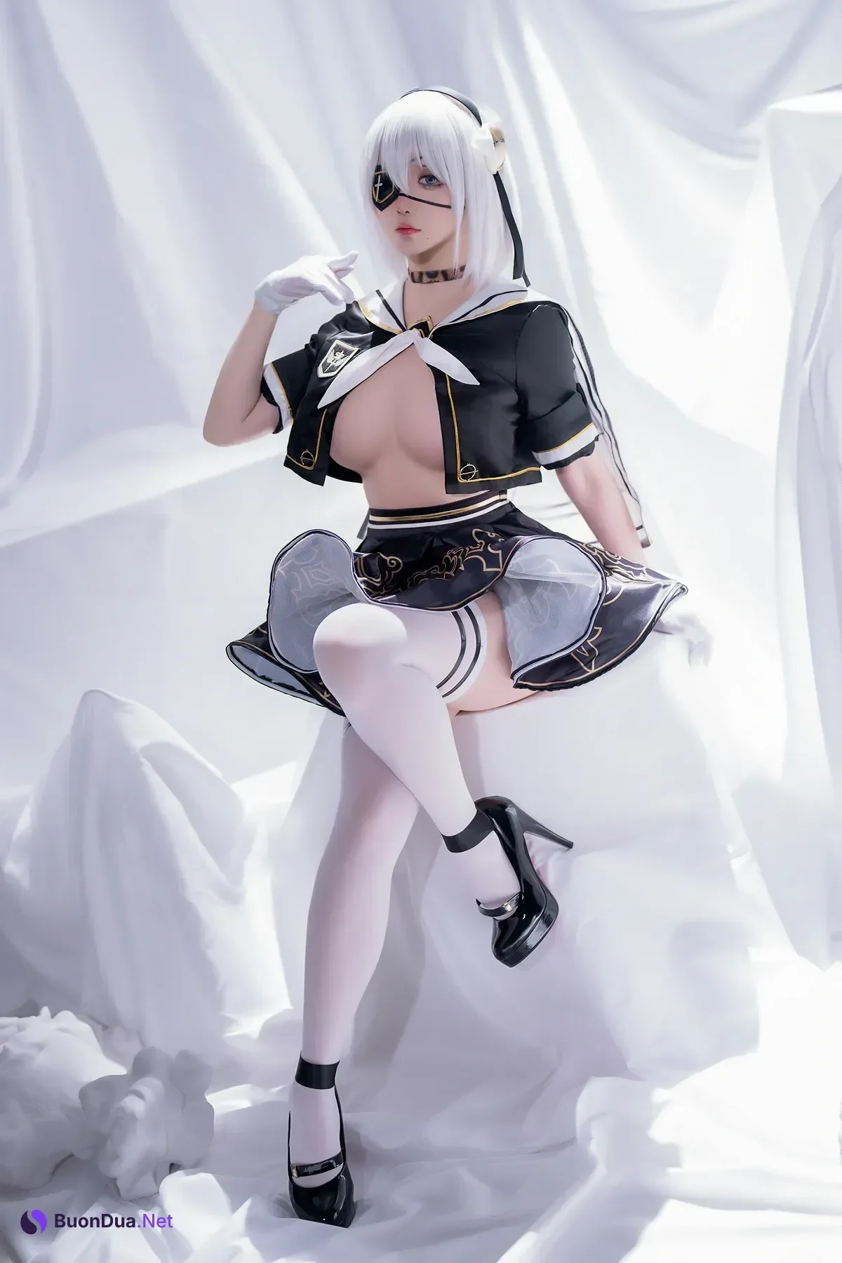 Cosplay 星之迟迟Hoshilily – 尼尔同人 2B学姐服 - Photo 6