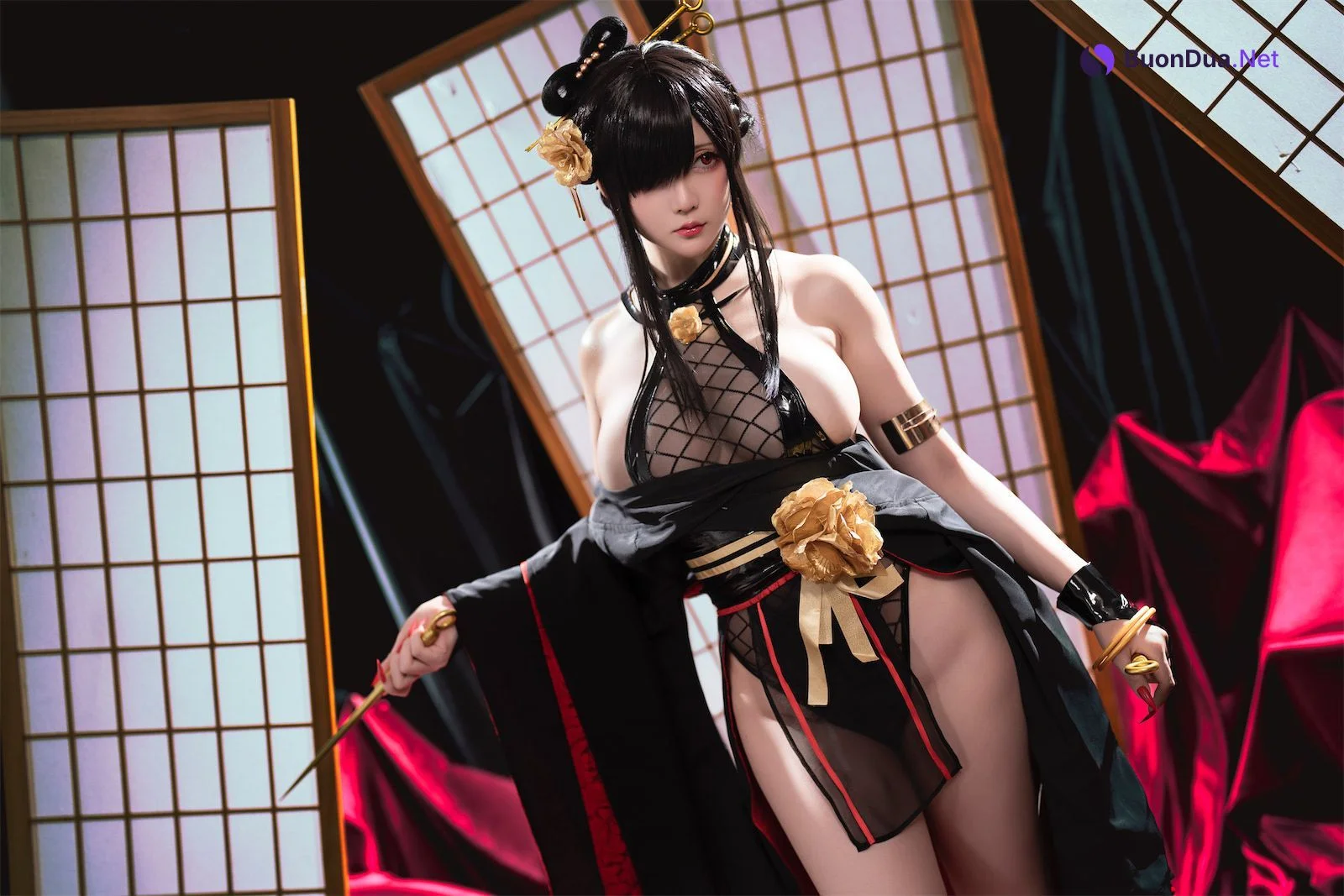 Cosplay 星之迟迟Hoshilily 圣诞节 约尔 同人和风战斗服 - Photo 10