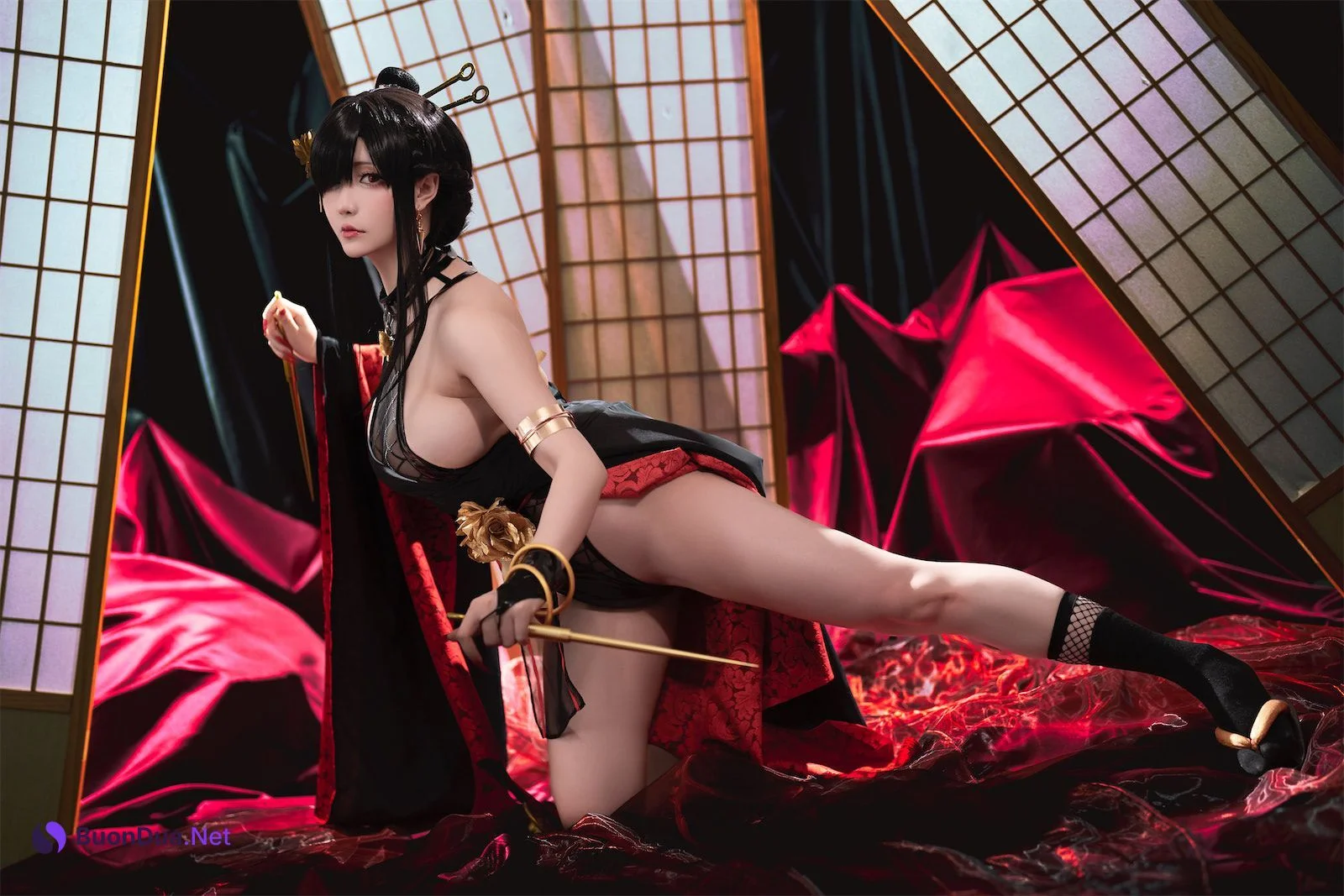 Cosplay 星之迟迟Hoshilily 圣诞节 约尔 同人和风战斗服 - Photo 13