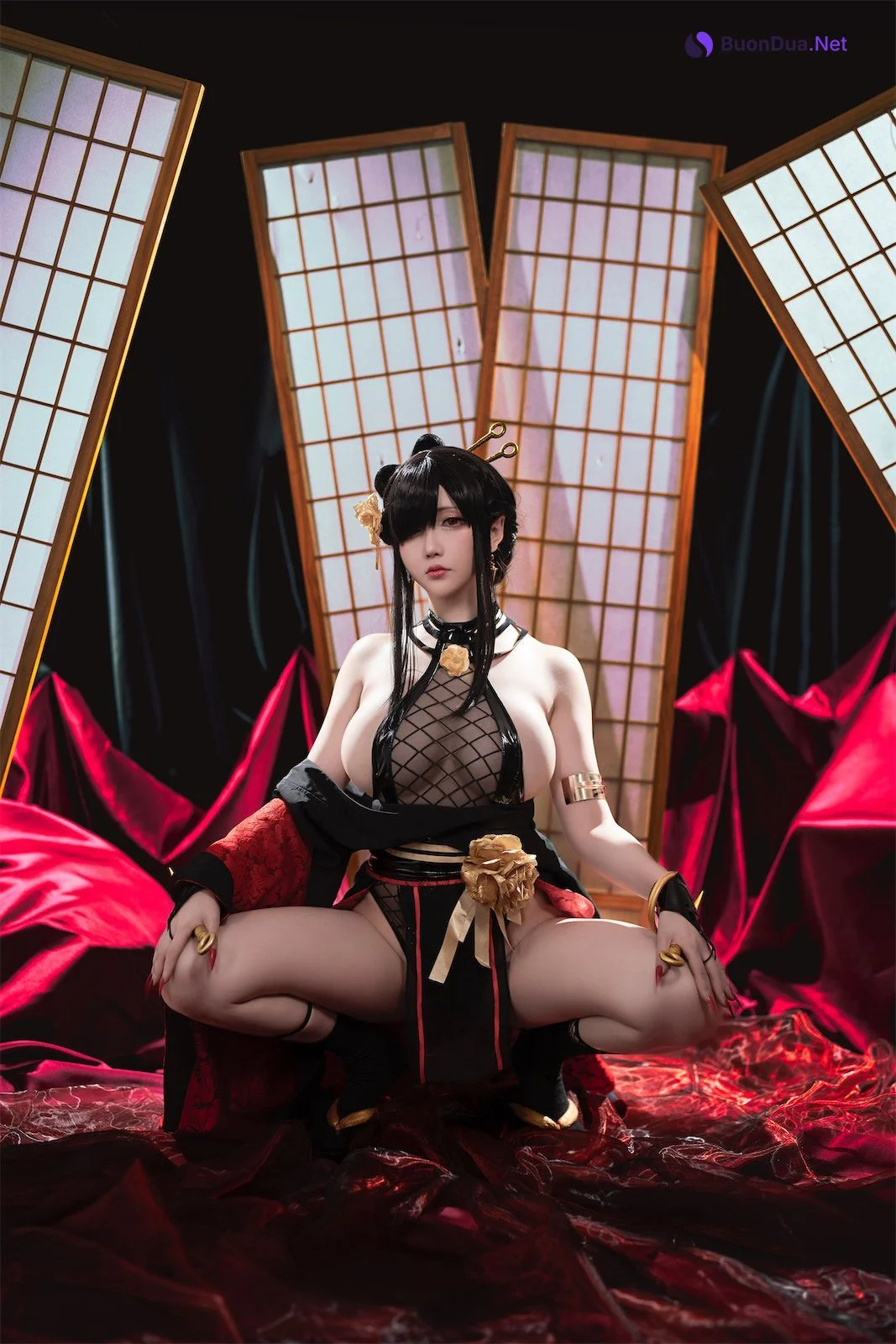 Cosplay 星之迟迟Hoshilily 圣诞节 约尔 同人和风战斗服 - Photo 14