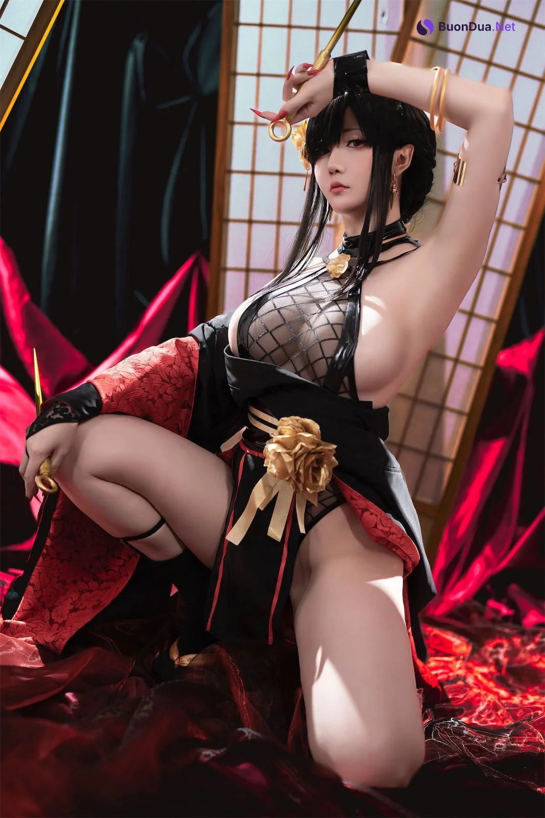 Cosplay 星之迟迟Hoshilily 圣诞节 约尔 同人和风战斗服 - Photo 15