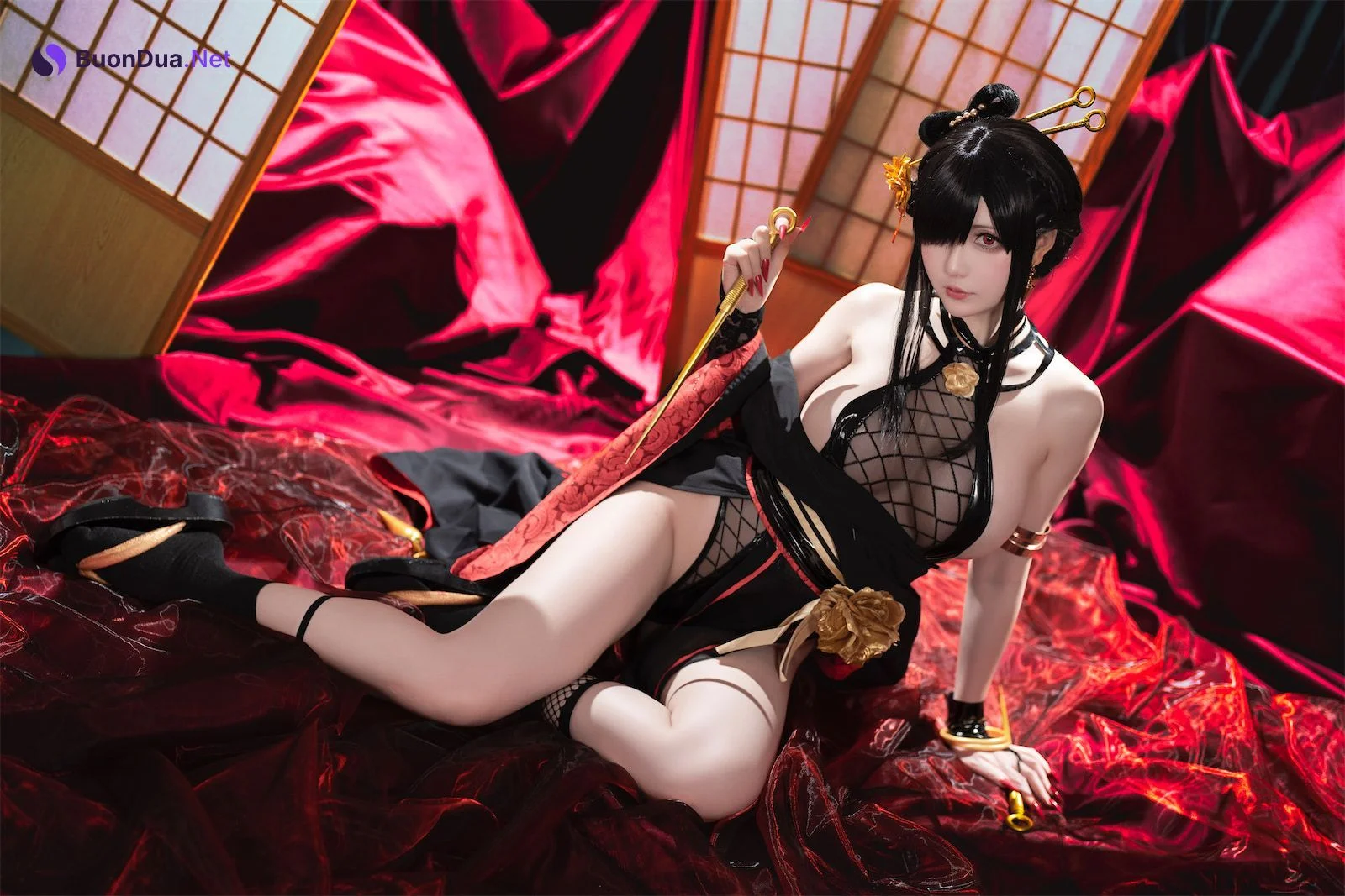 Cosplay 星之迟迟Hoshilily 圣诞节 约尔 同人和风战斗服 - Photo 17