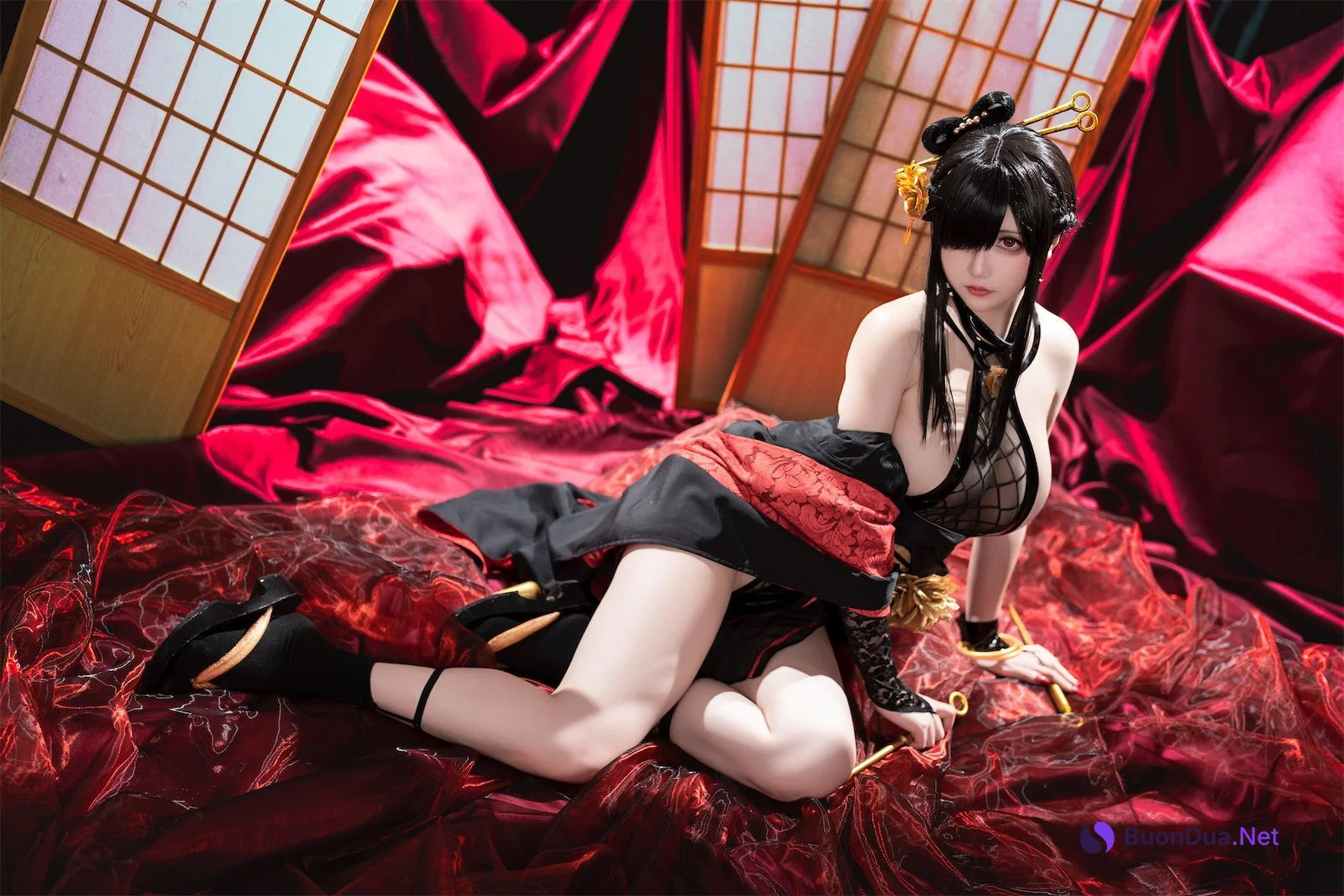 Cosplay 星之迟迟Hoshilily 圣诞节 约尔 同人和风战斗服 - Photo 18