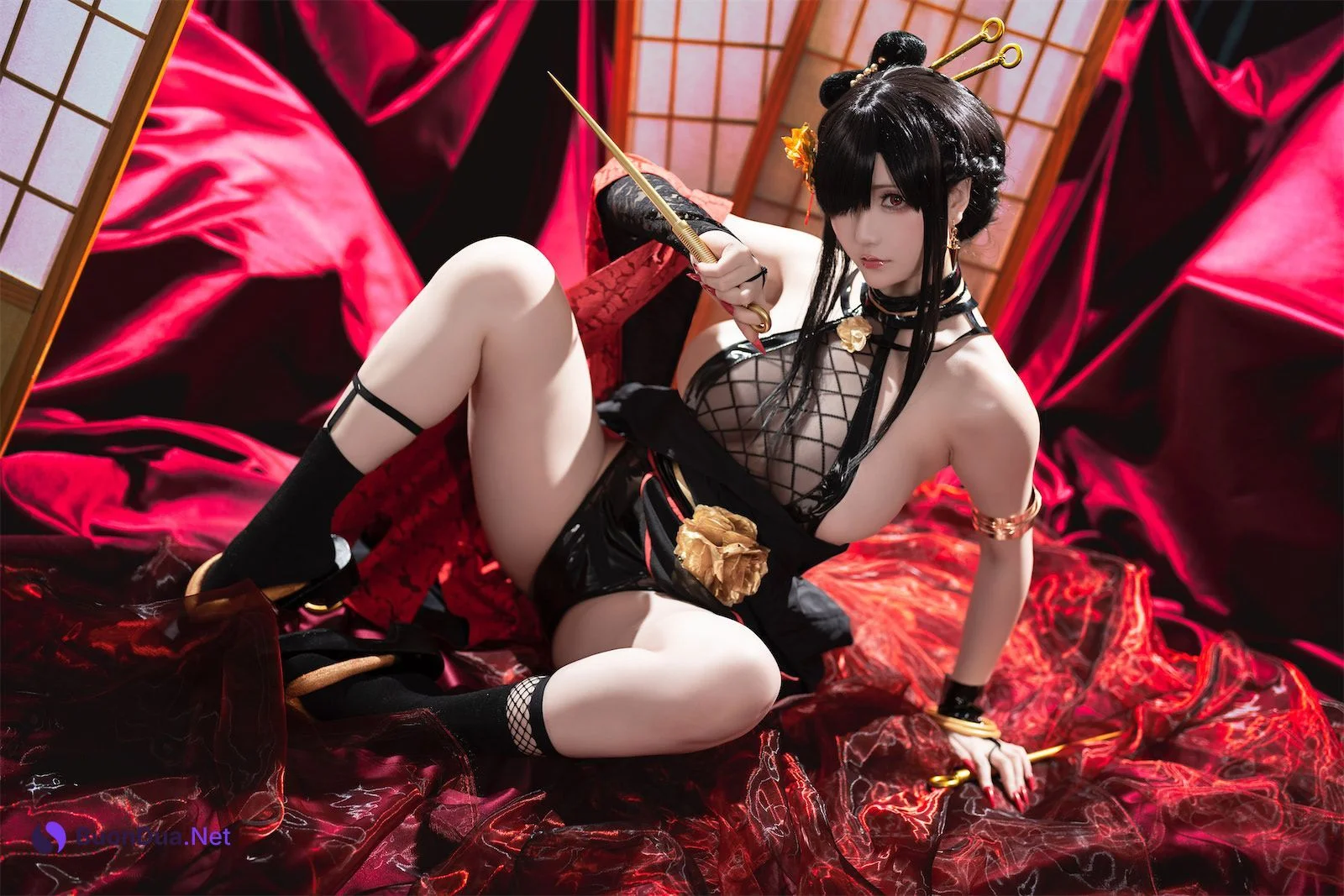 Cosplay 星之迟迟Hoshilily 圣诞节 约尔 同人和风战斗服 - Photo 19