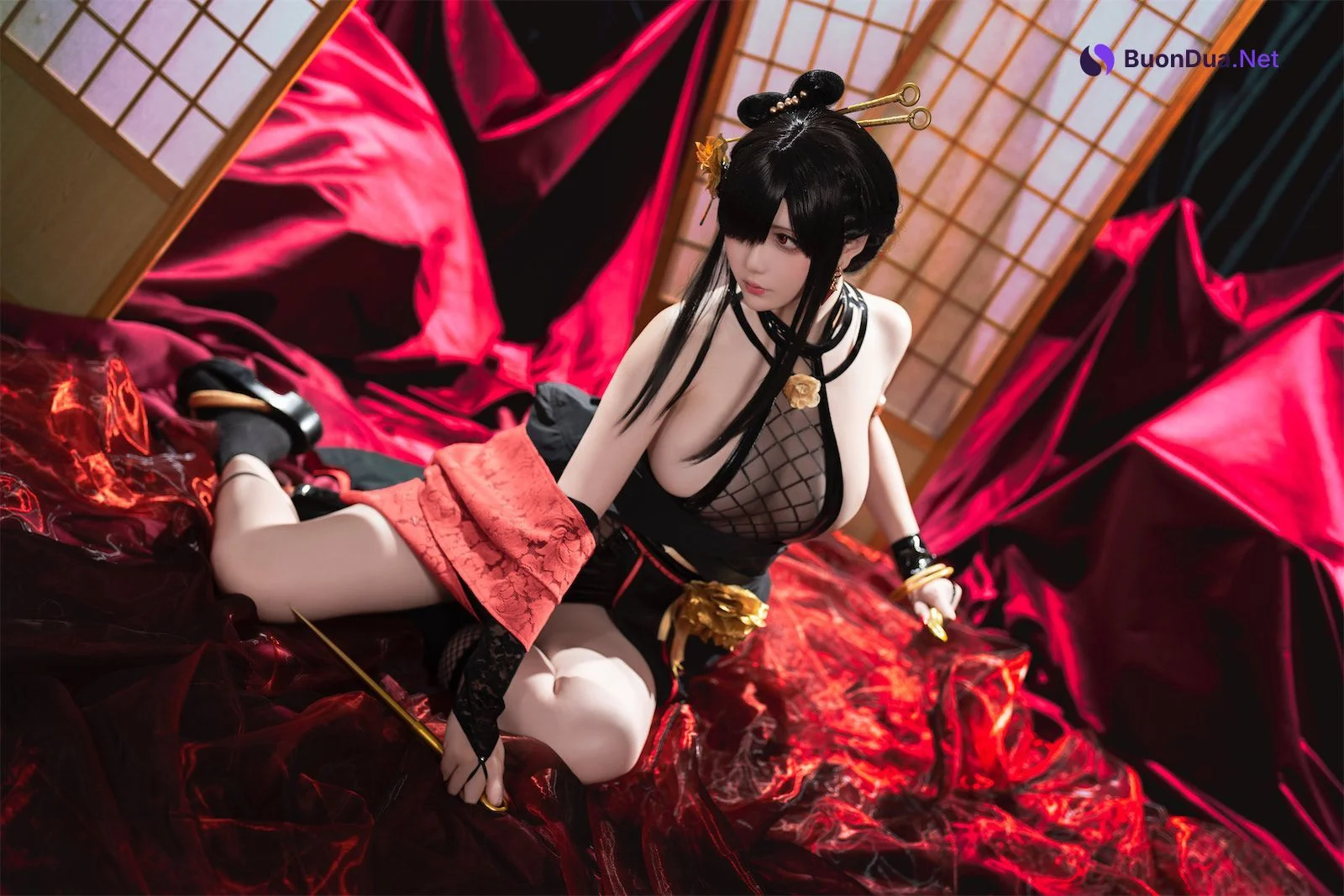 Cosplay 星之迟迟Hoshilily 圣诞节 约尔 同人和风战斗服 - Photo 20