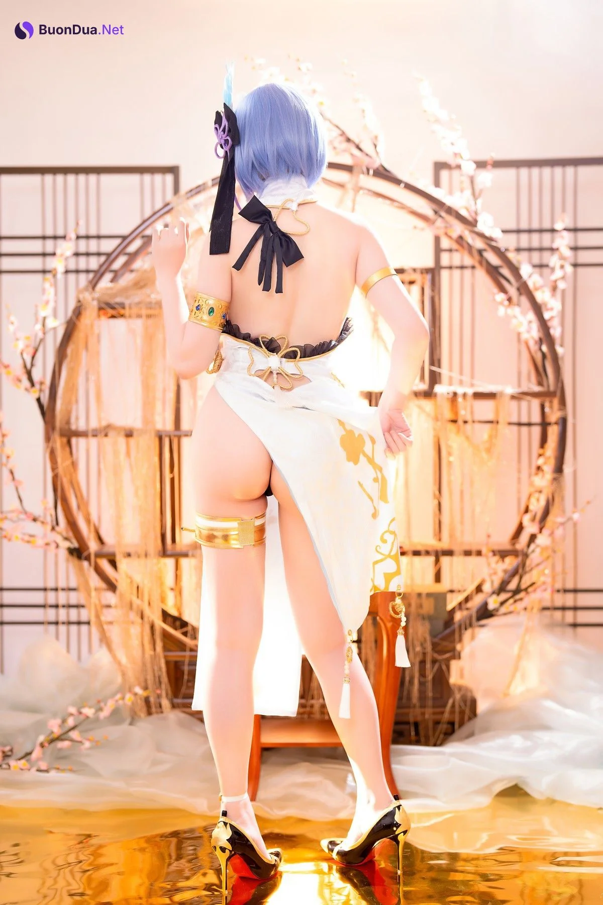 Cosplay 星之迟迟Hoshilily 蕾姆旗袍 - Photo 7