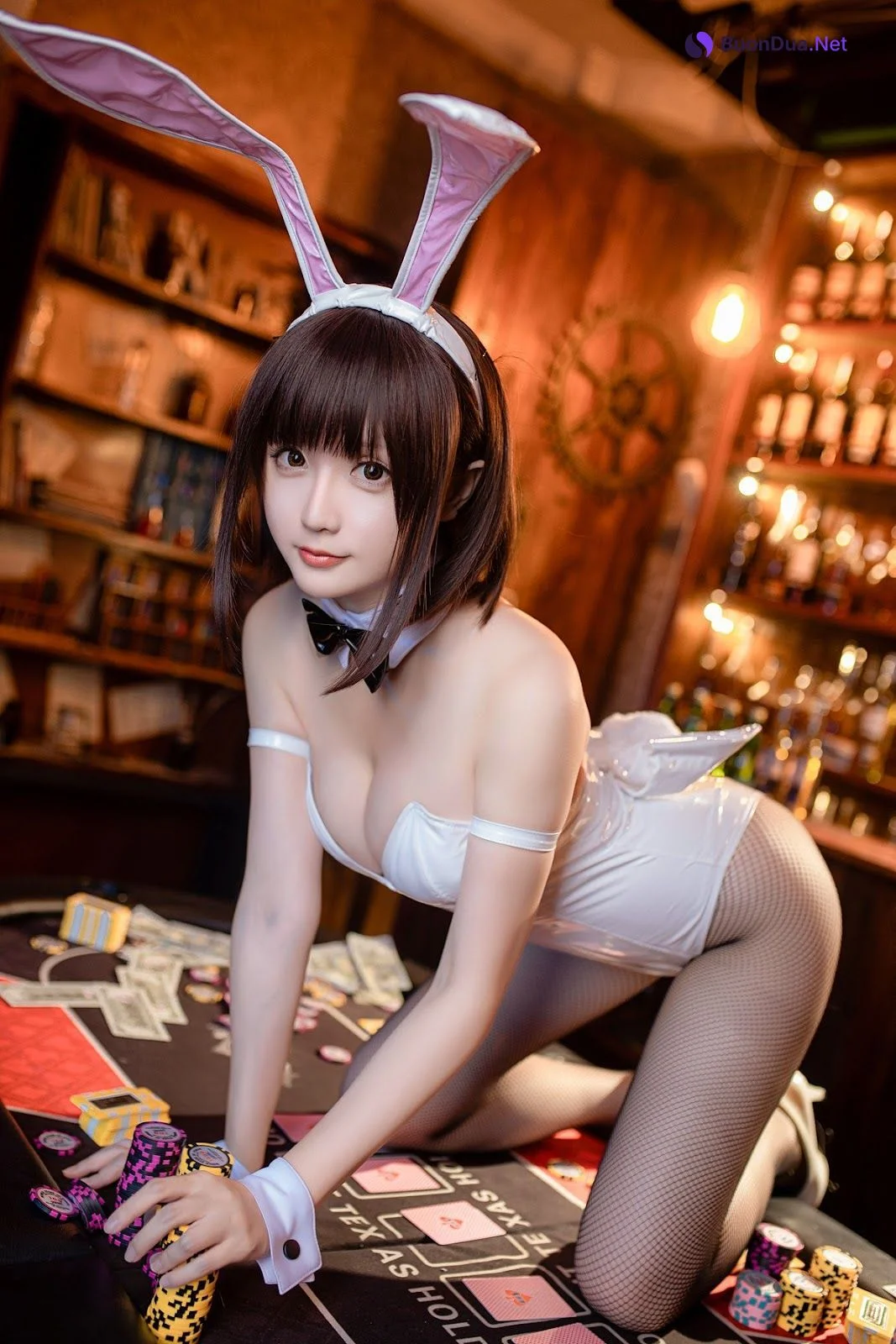 Cosplay 星之迟迟Hoshilily 加藤惠 兔女郎 - Photo 12