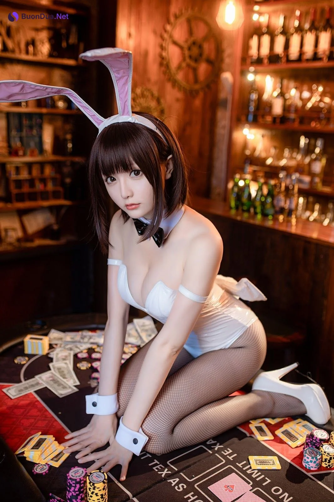 Cosplay 星之迟迟Hoshilily 加藤惠 兔女郎 - Photo 16