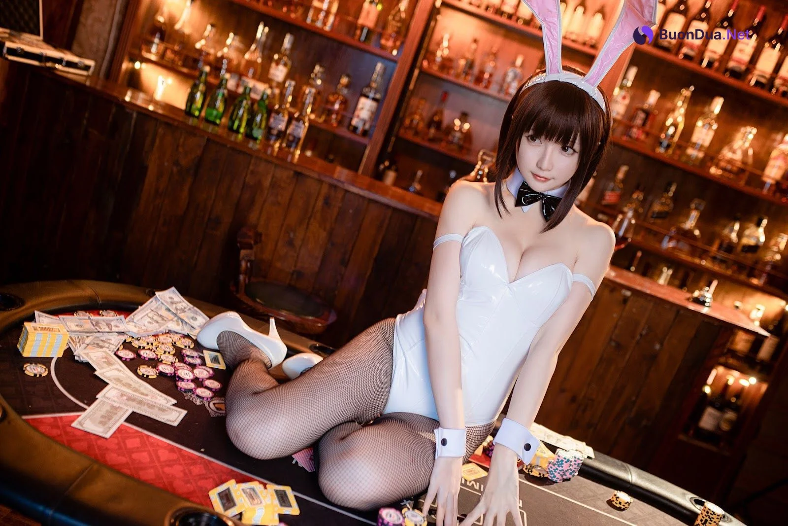 Cosplay 星之迟迟Hoshilily 加藤惠 兔女郎 - Photo 19