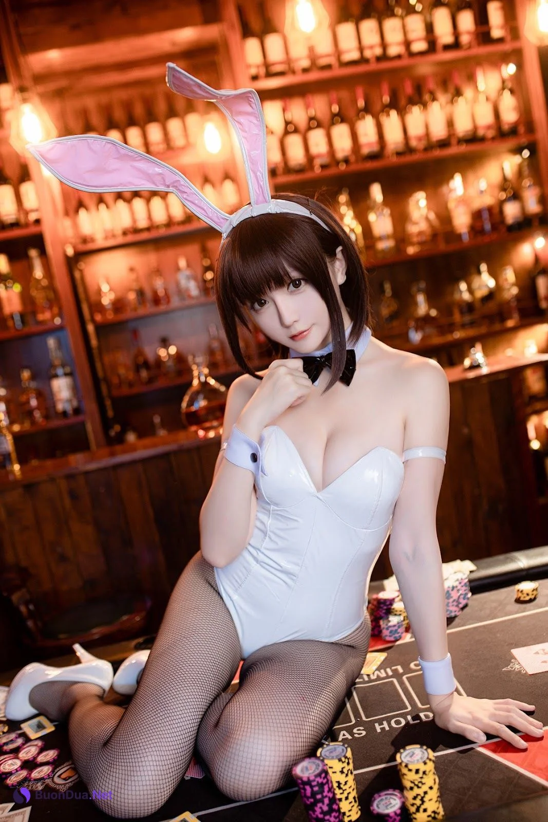 Cosplay 星之迟迟Hoshilily 加藤惠 兔女郎 - Photo 20