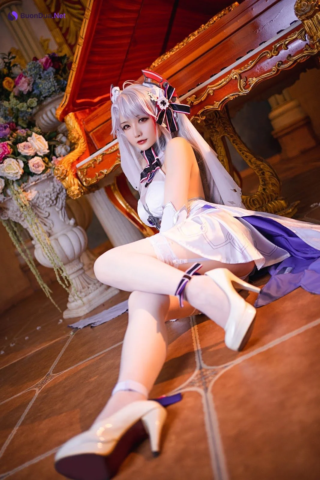 Cosplay 星之迟迟Hoshilily 秘密花园 欧根婚纱 - Photo 3