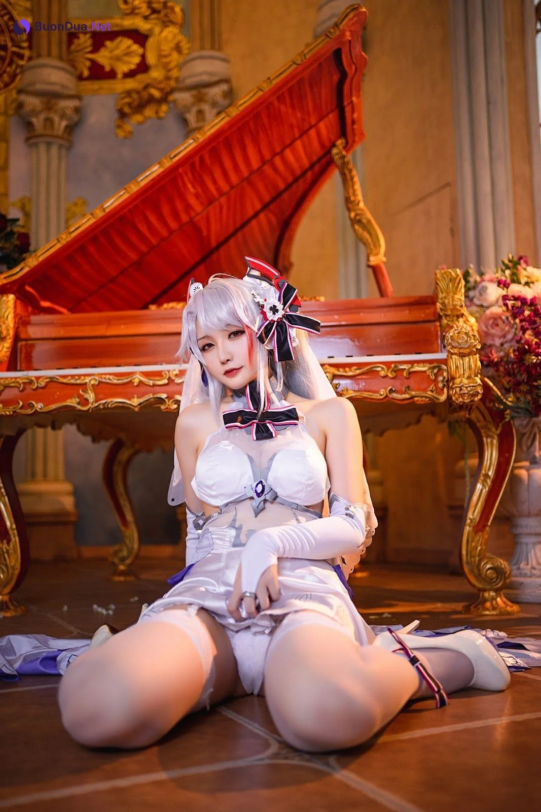 Cosplay 星之迟迟Hoshilily 秘密花园 欧根婚纱 - Photo 5