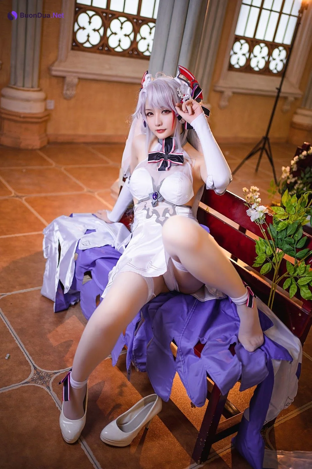 Cosplay 星之迟迟Hoshilily 秘密花园 欧根婚纱 - Photo 8