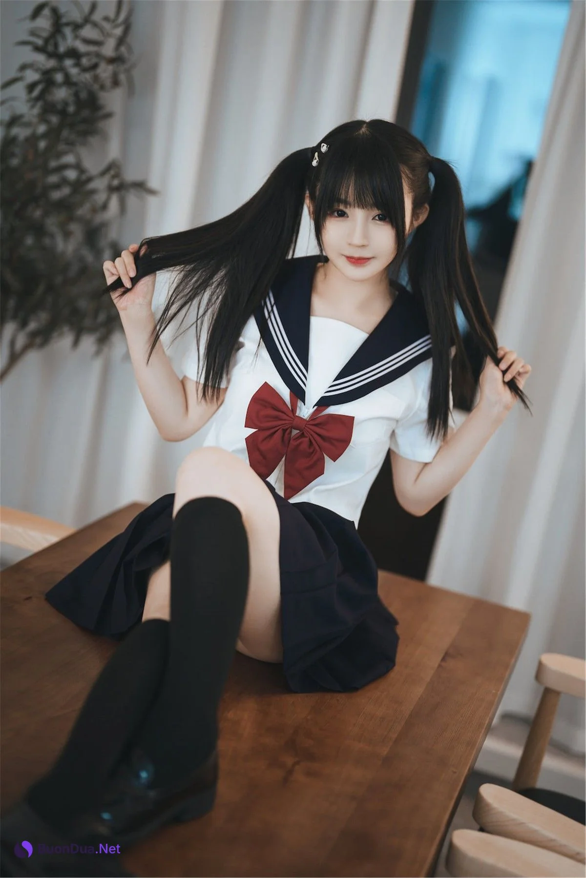 Cosplay 桜井宁宁 双马尾JK - Photo 2