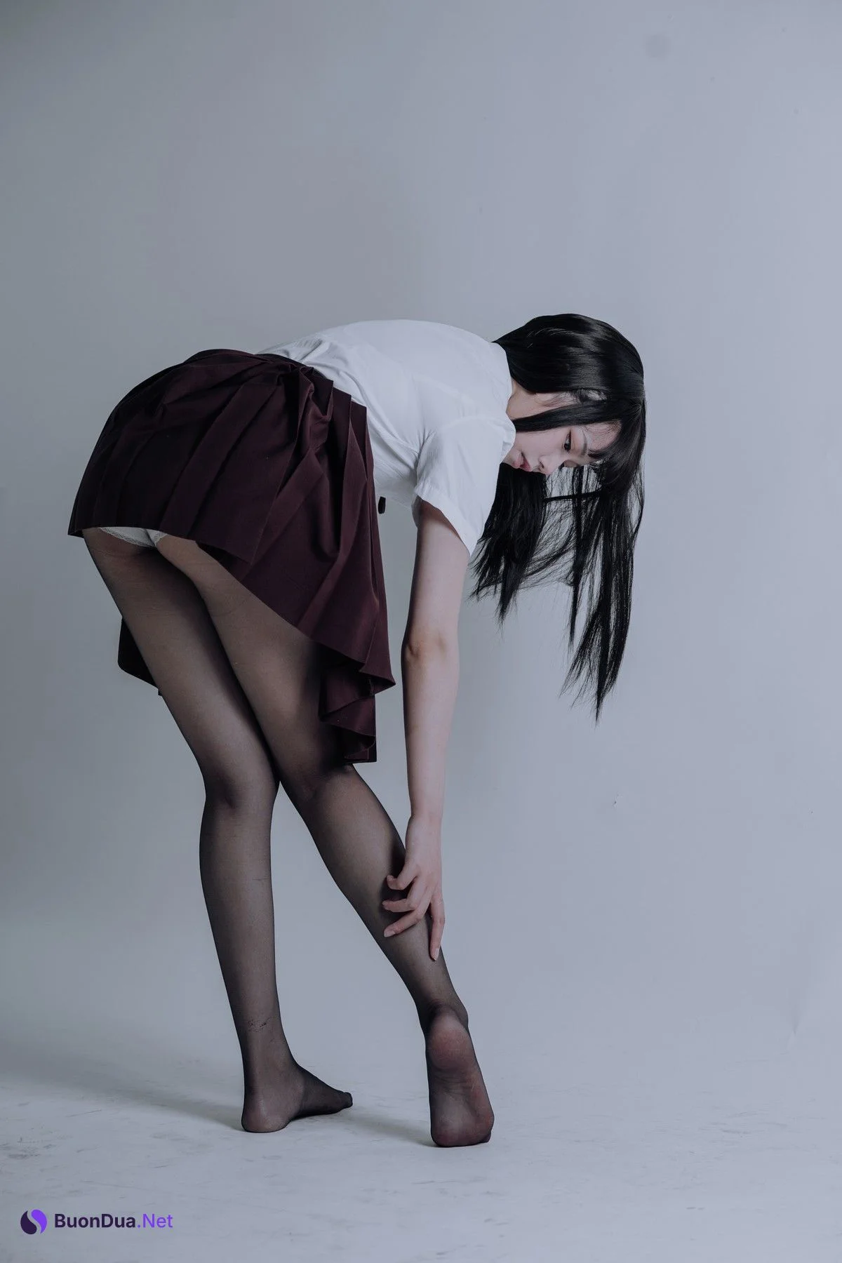 Cosplay 七月喵子 黑丝jk - Photo 4