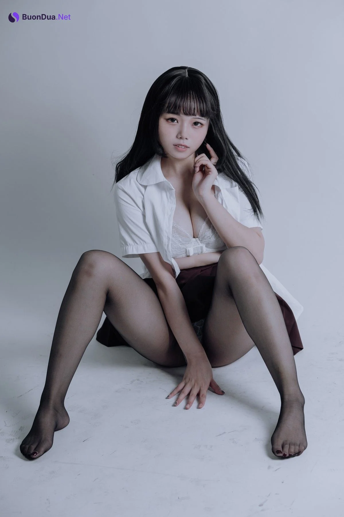 Cosplay 七月喵子 黑丝jk - Photo 6