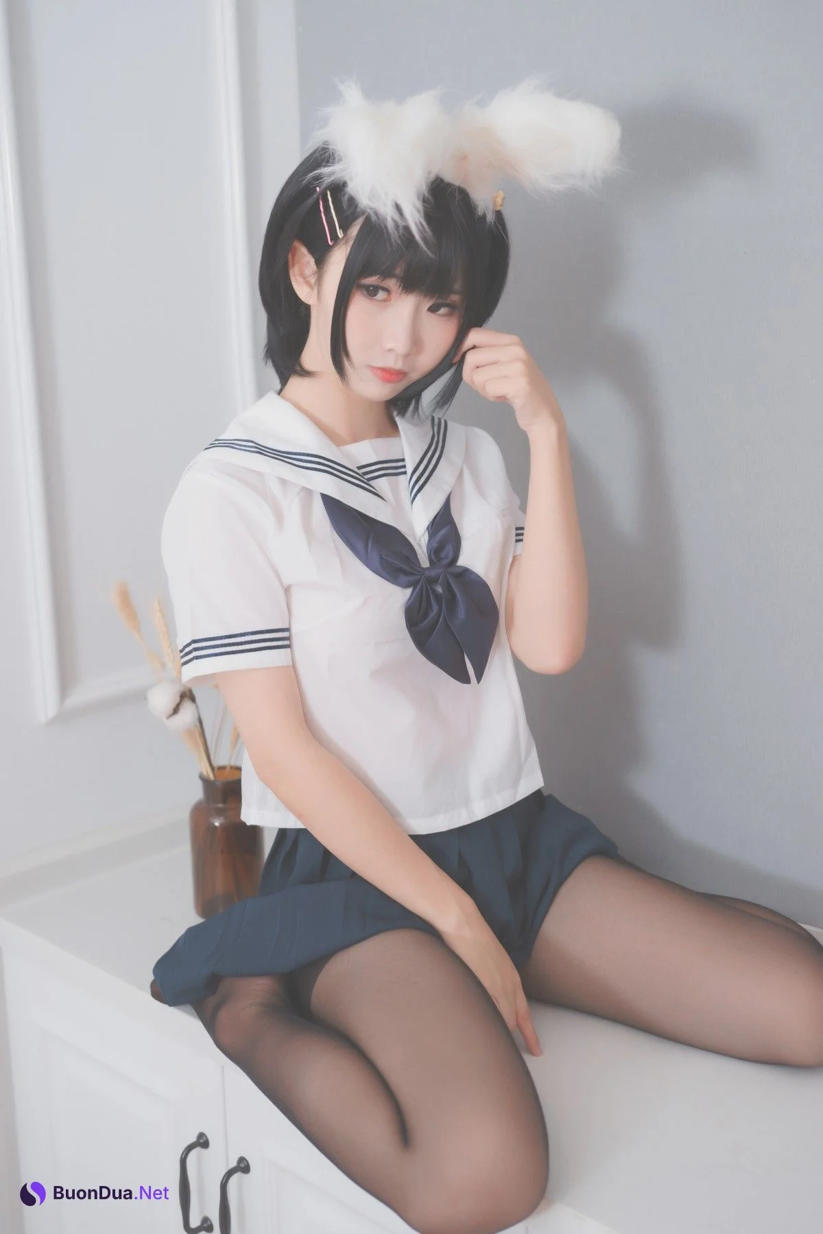 Cosplay 面饼仙儿 面饼兔耳jk - Photo 4