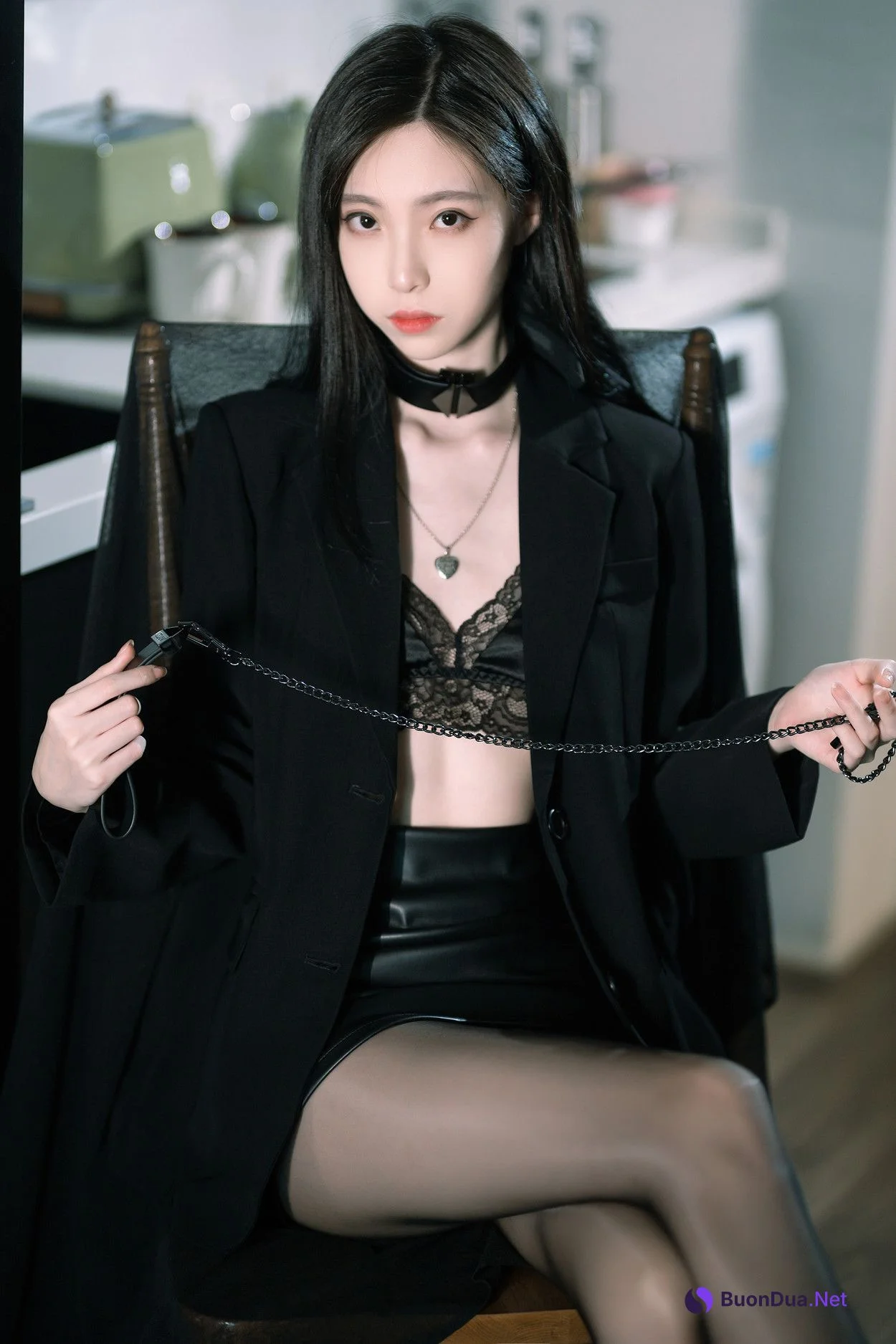 Cosplay 许岚LAN 黑色丝袜西装 - รูปภาพ 14