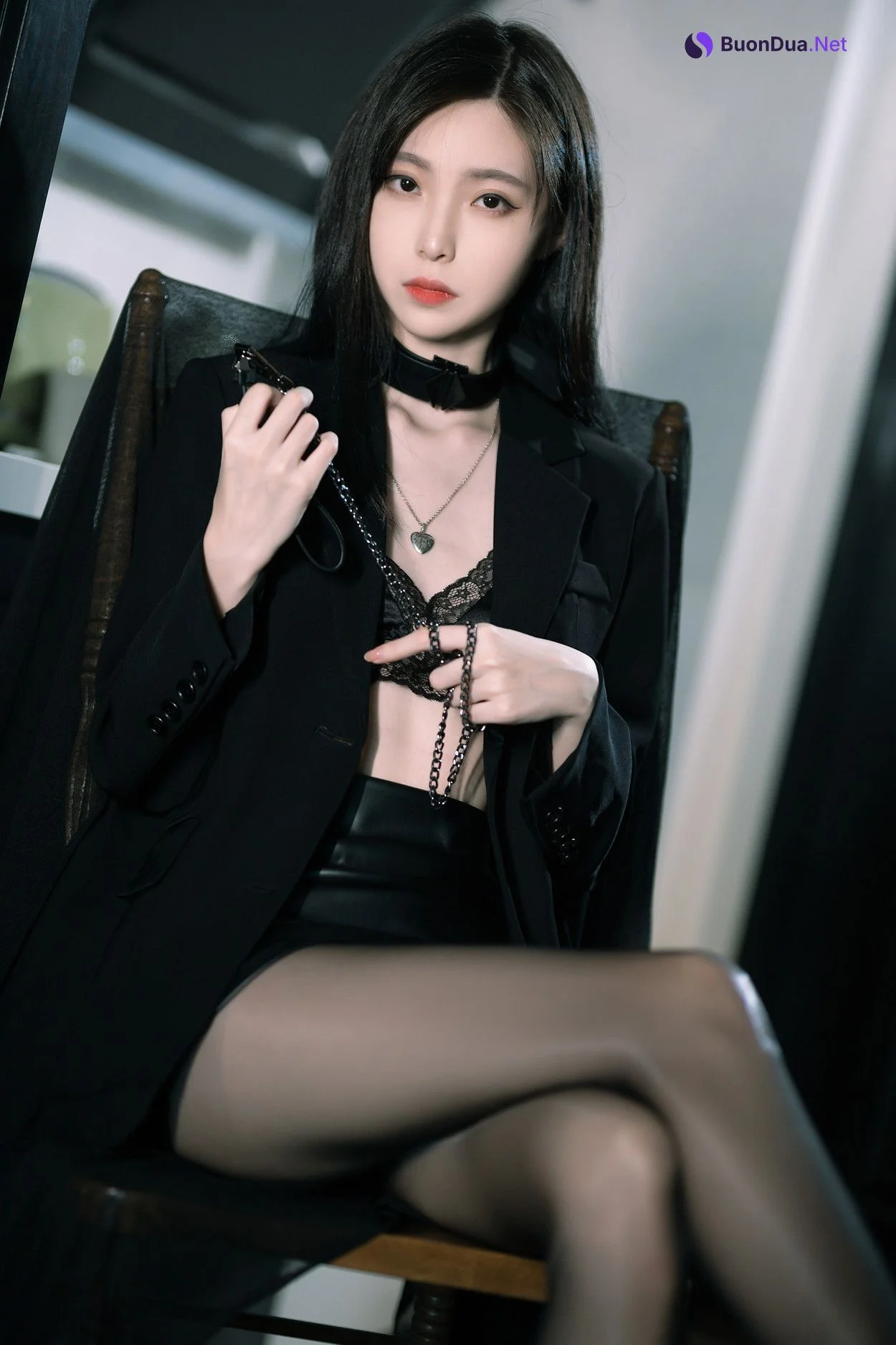 Cosplay 许岚LAN 黑丝西装 - 写真 16