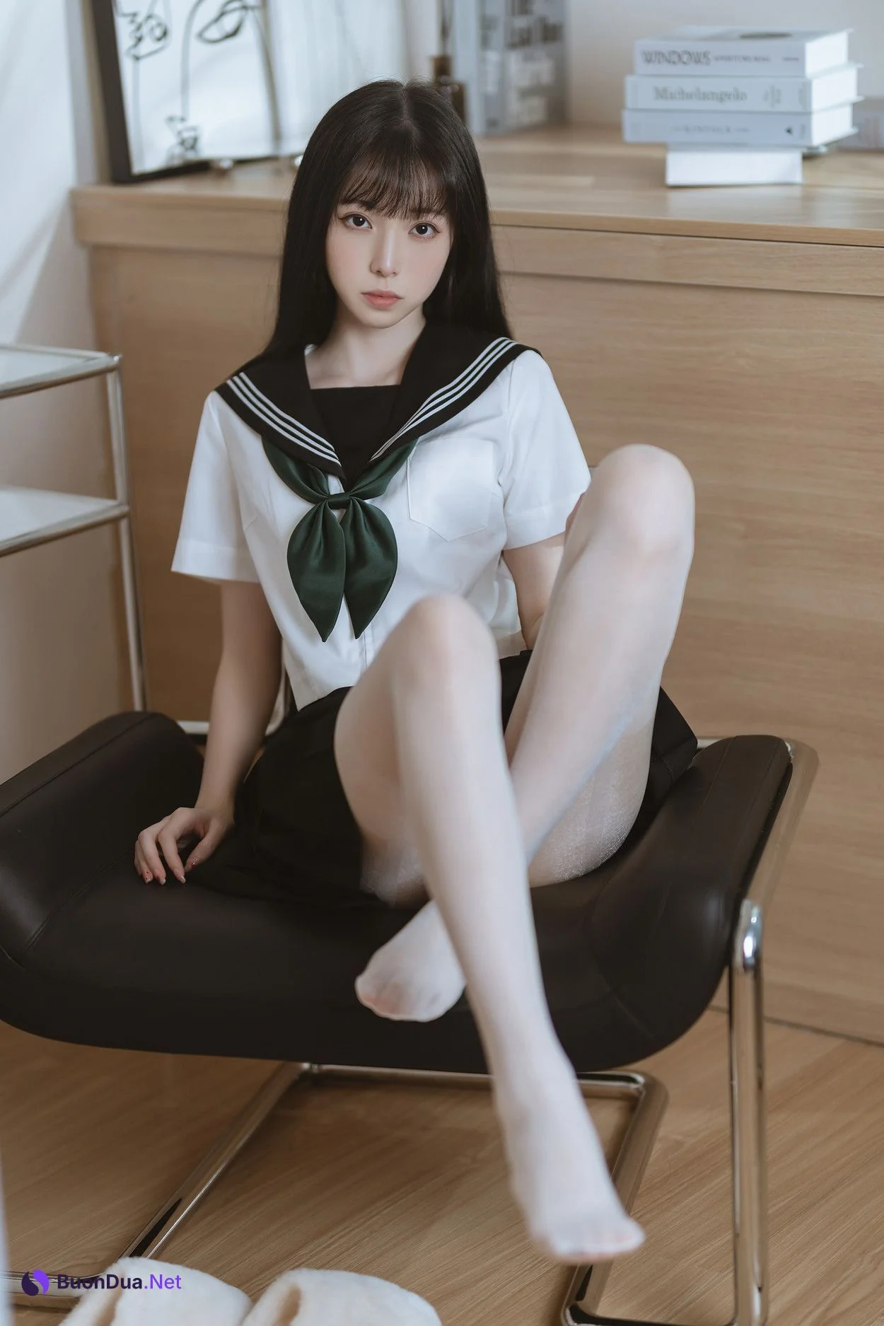Cosplay 许岚LAN 白丝水手服 - 写真 10